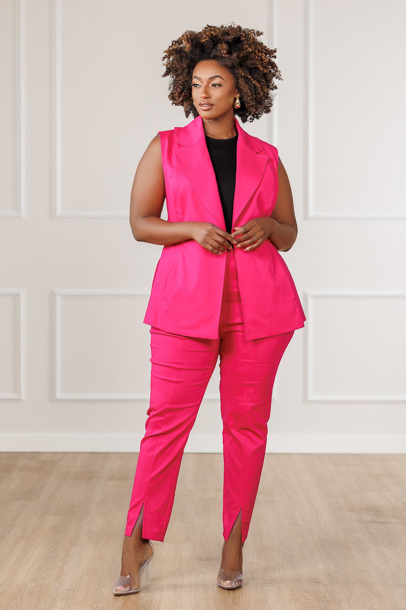 FINAL SALE - Lauren Back Cut-Out Vest - Magenta