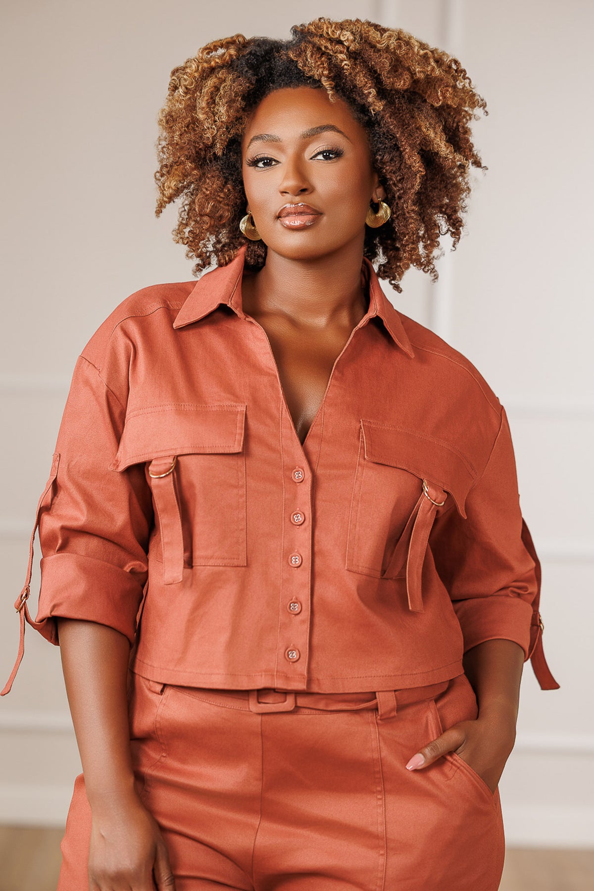 Alma Oversized Cargo Top - Sienna