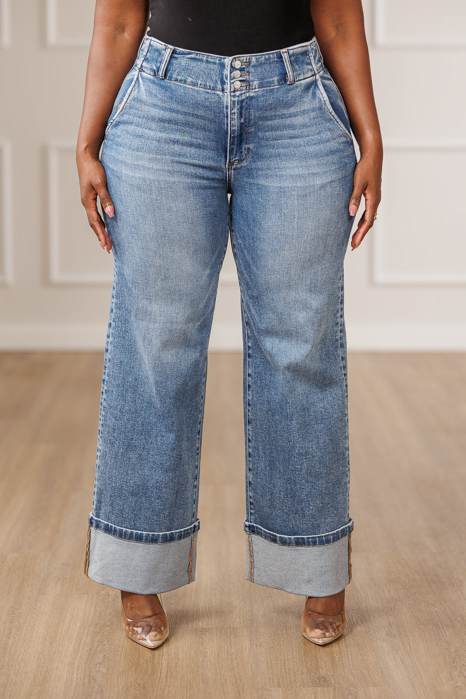 Darcey Distressed Wide Leg Jeans