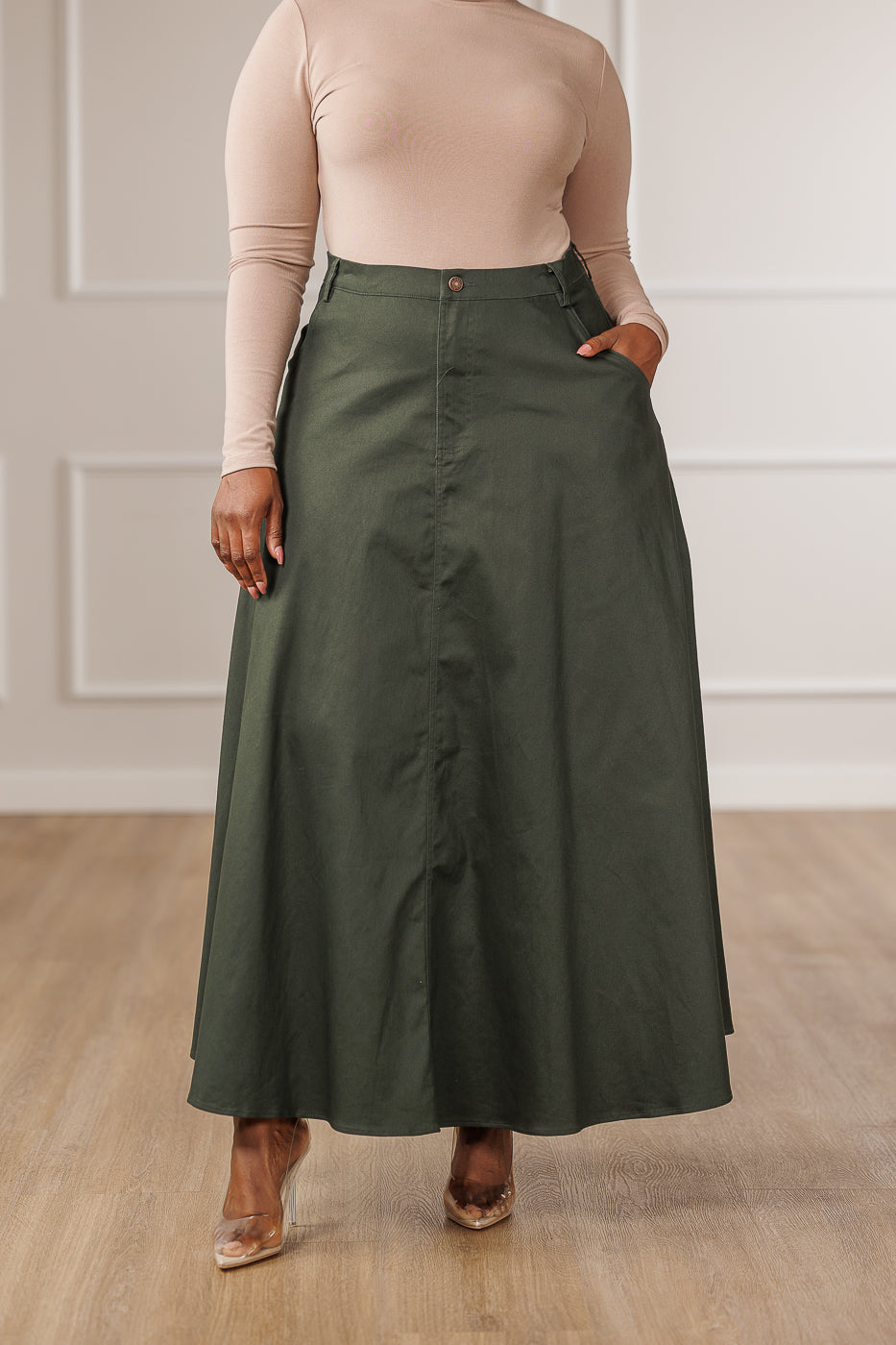 Archer A-Line Maxi Skirt - Emerald