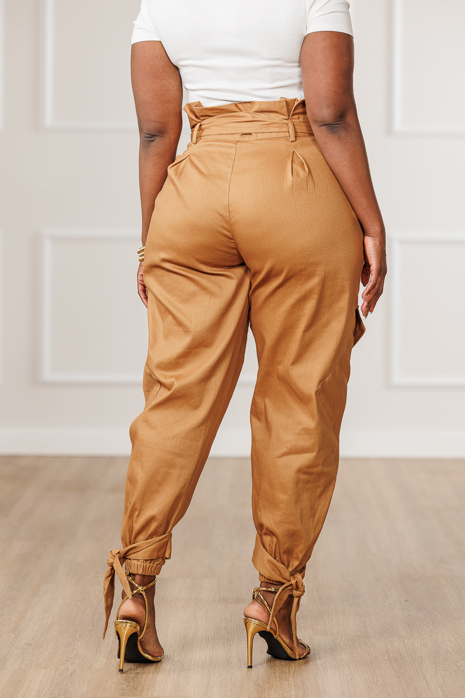 Shanti Paperbag Waist Pants - Camel