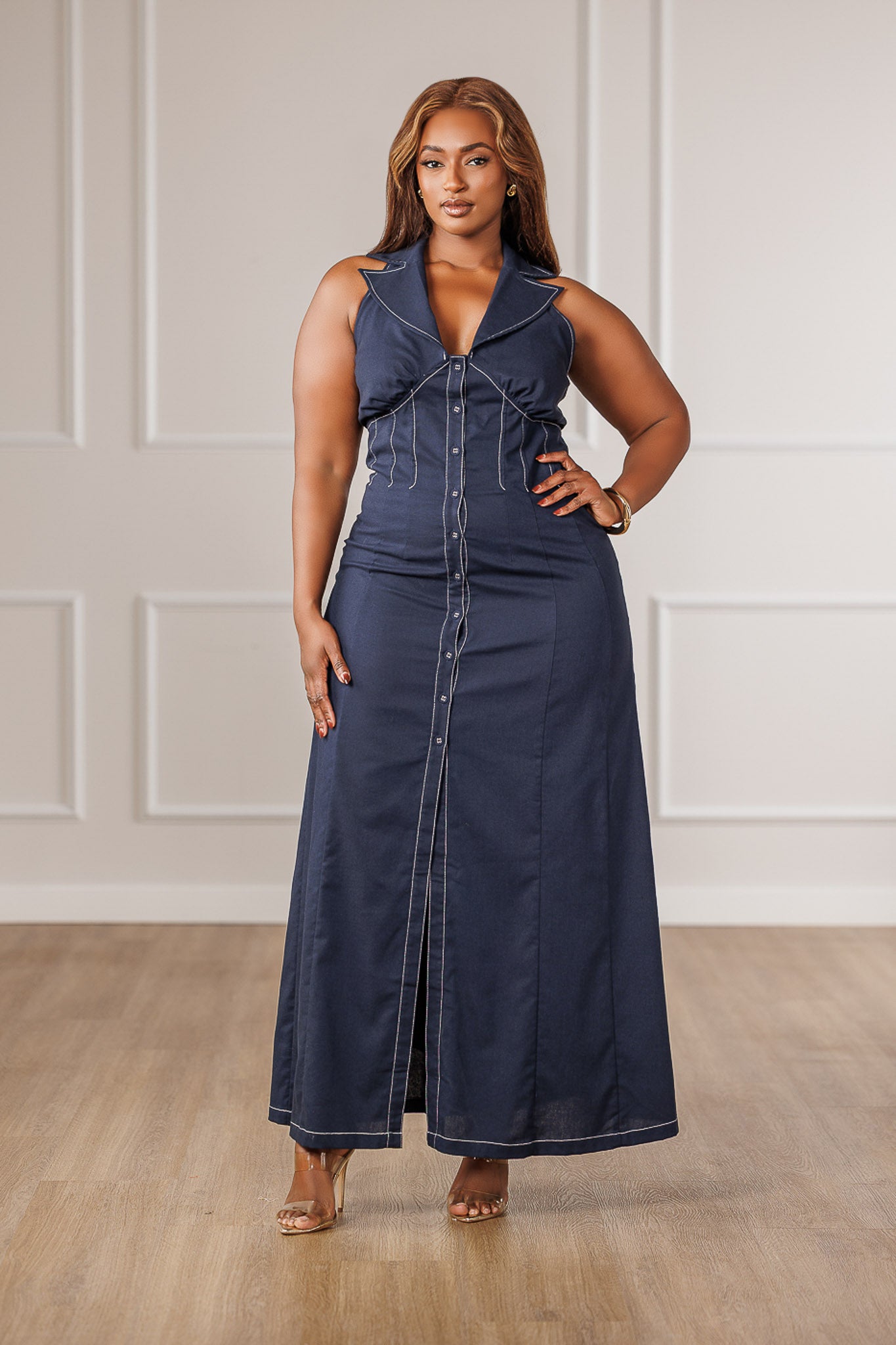 Nori Collared Halter Dress