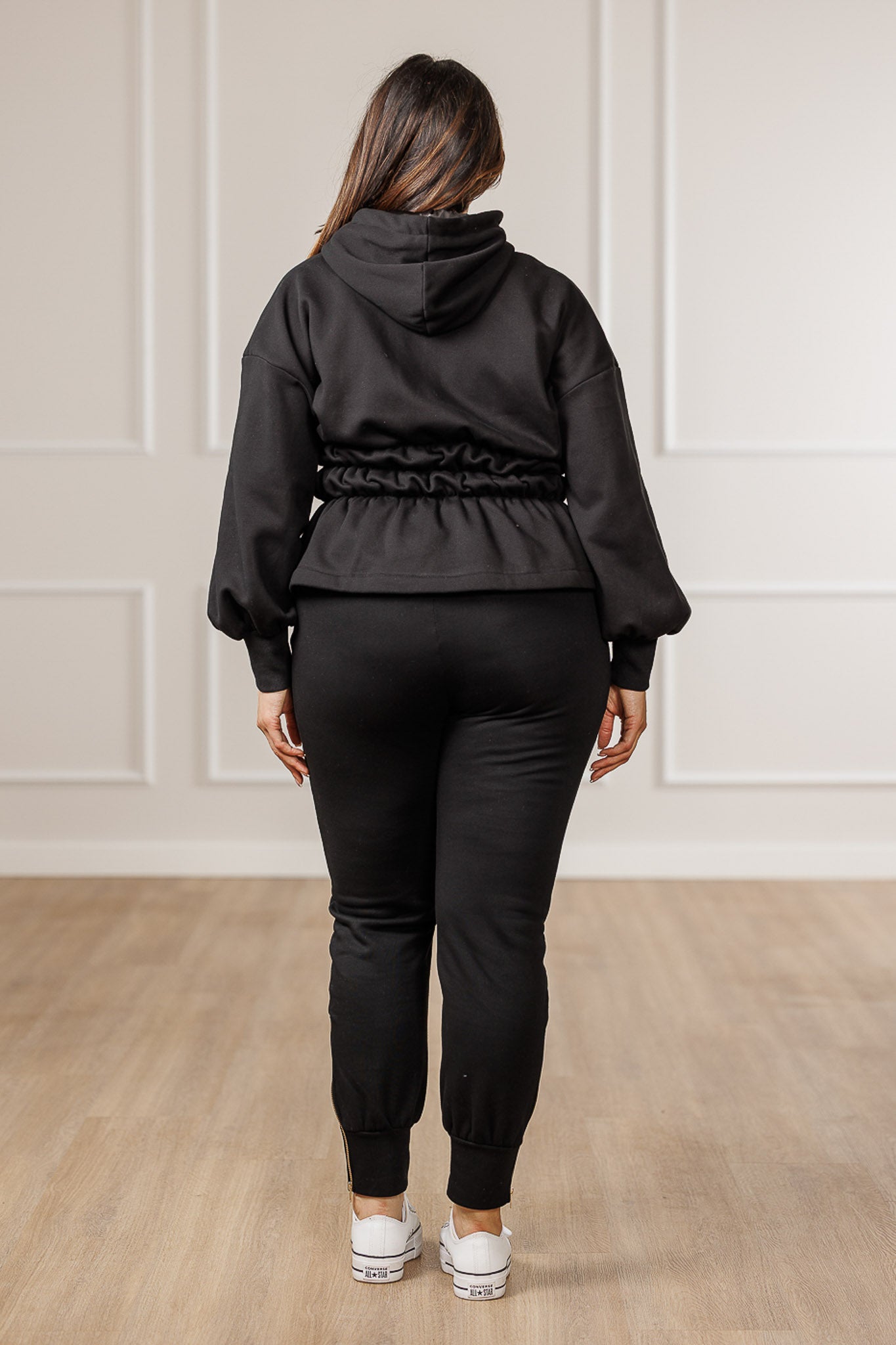 Sabrina Fleece Smocked Hooded Jacket