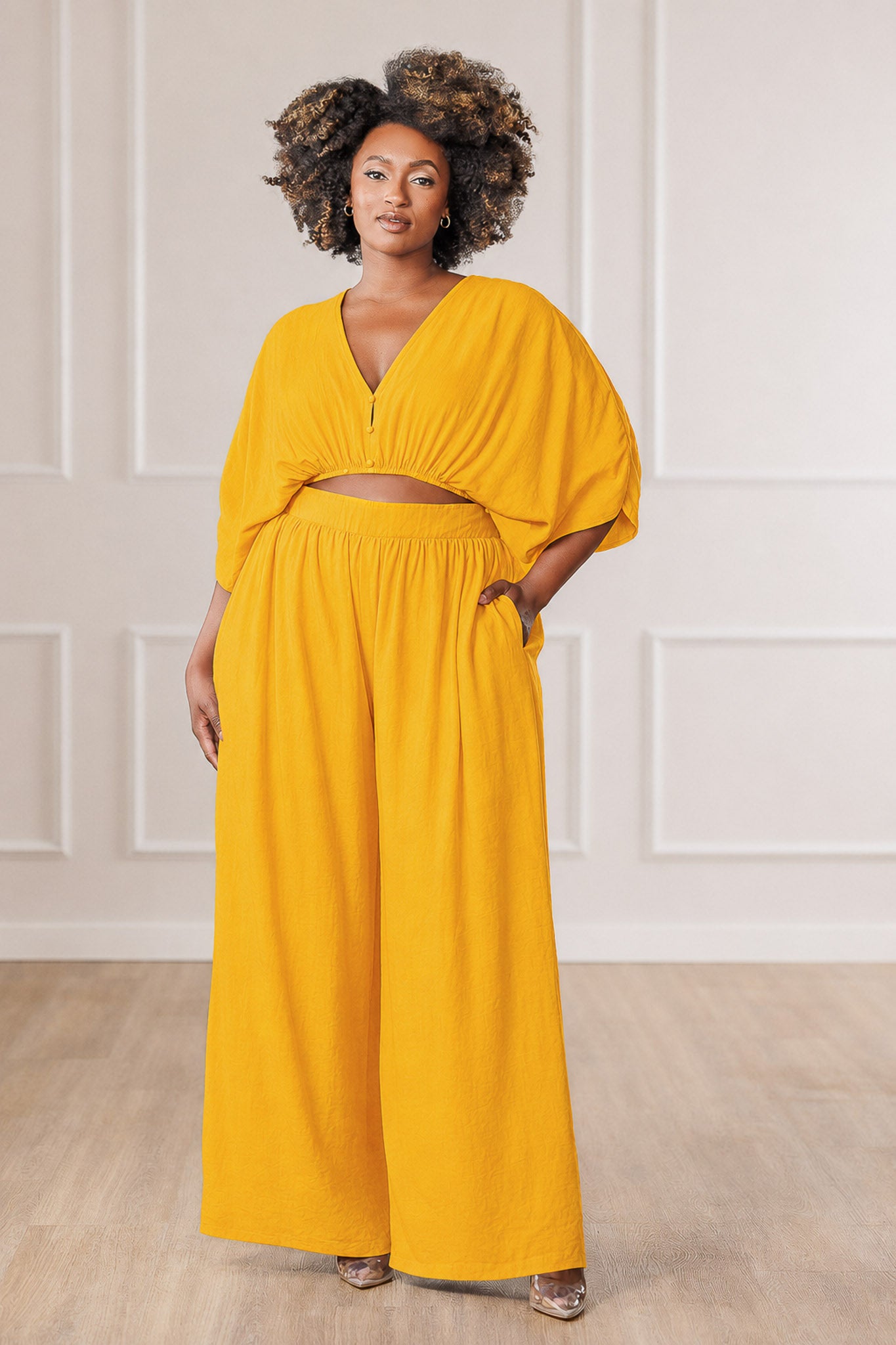 Rosen Kimono Jumpsuit - Yellow