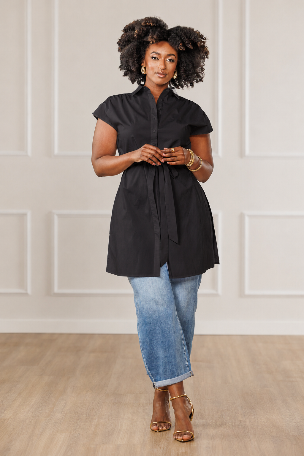 Shae Button Down Top - Black