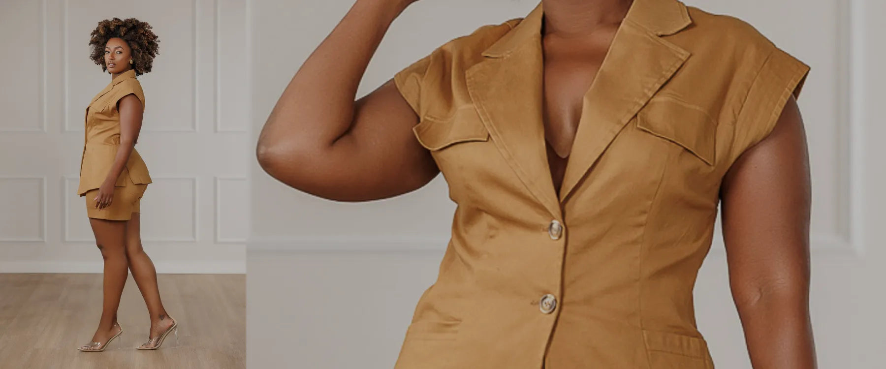 J. Brooks Boutique Unique Hooded Coat Belted Faux Leather detail