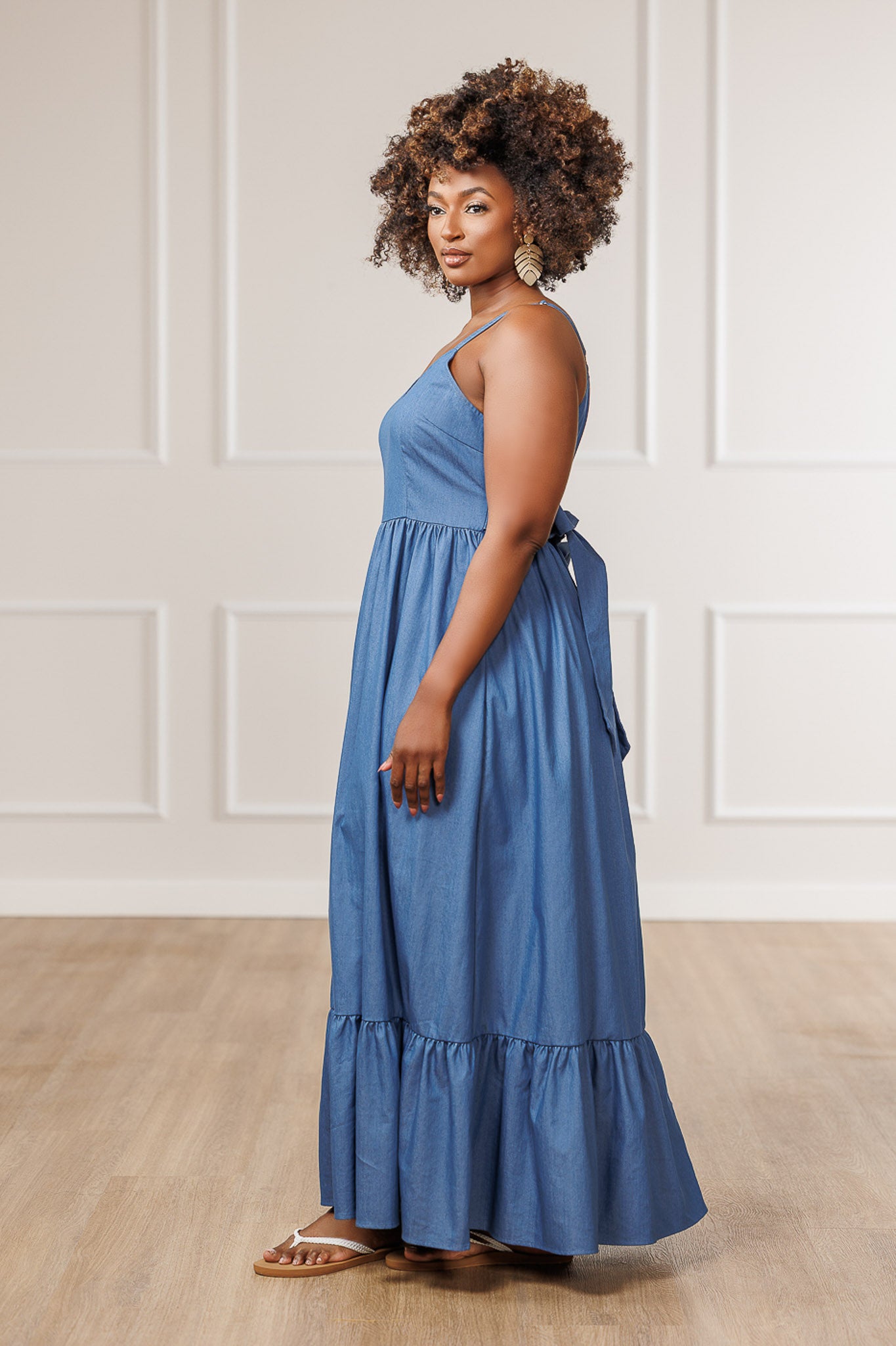 FINAL SALE - Tammi Ruffle Maxi Dress - Denim