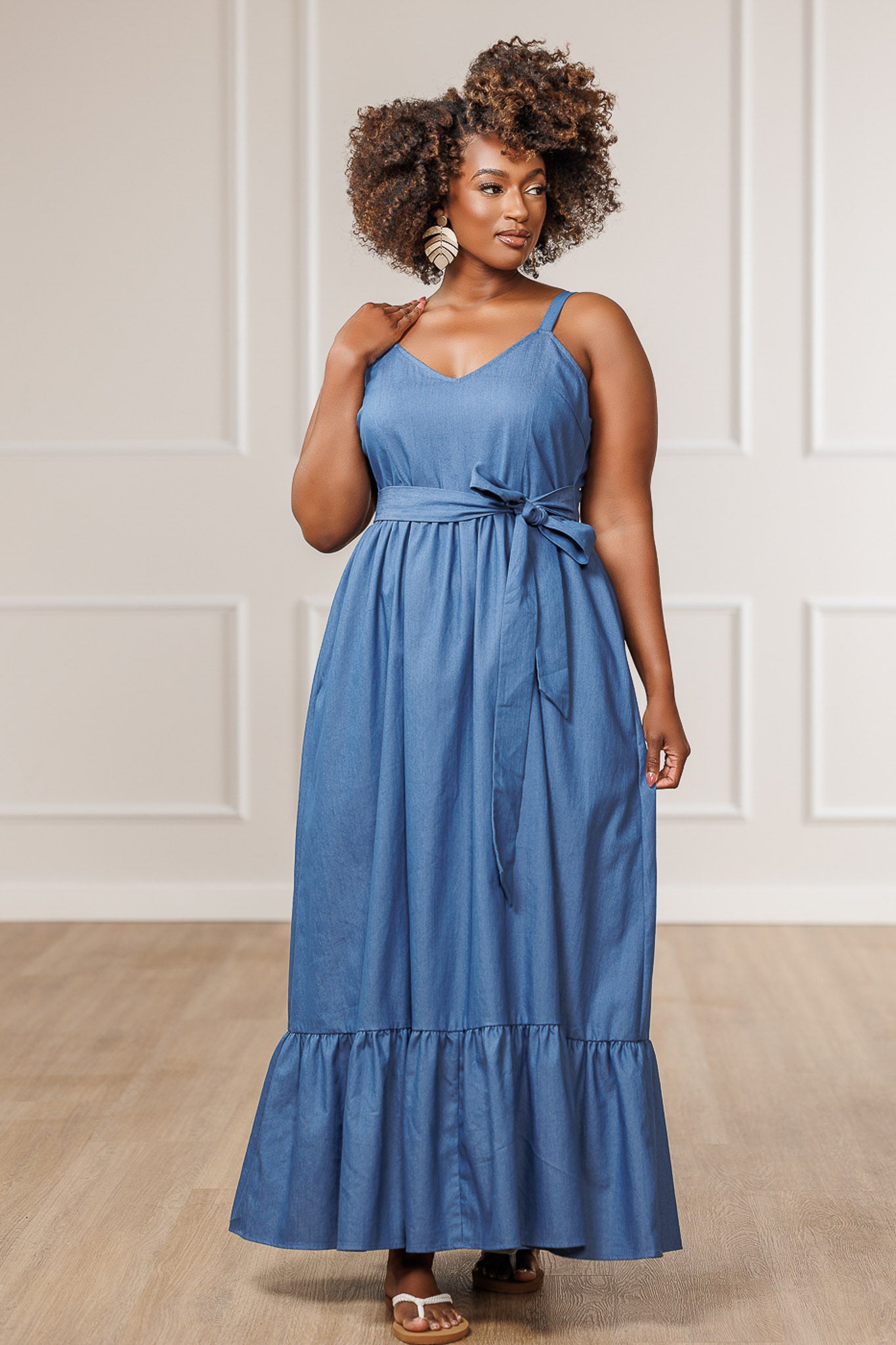FINAL SALE - Tammi Ruffle Maxi Dress - Denim