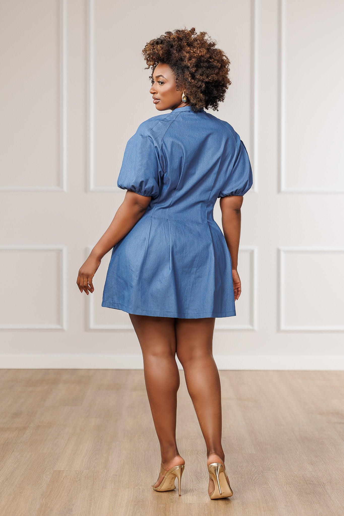 FINAL SALE - Natalie Lace-Up Mini Dress - Denim