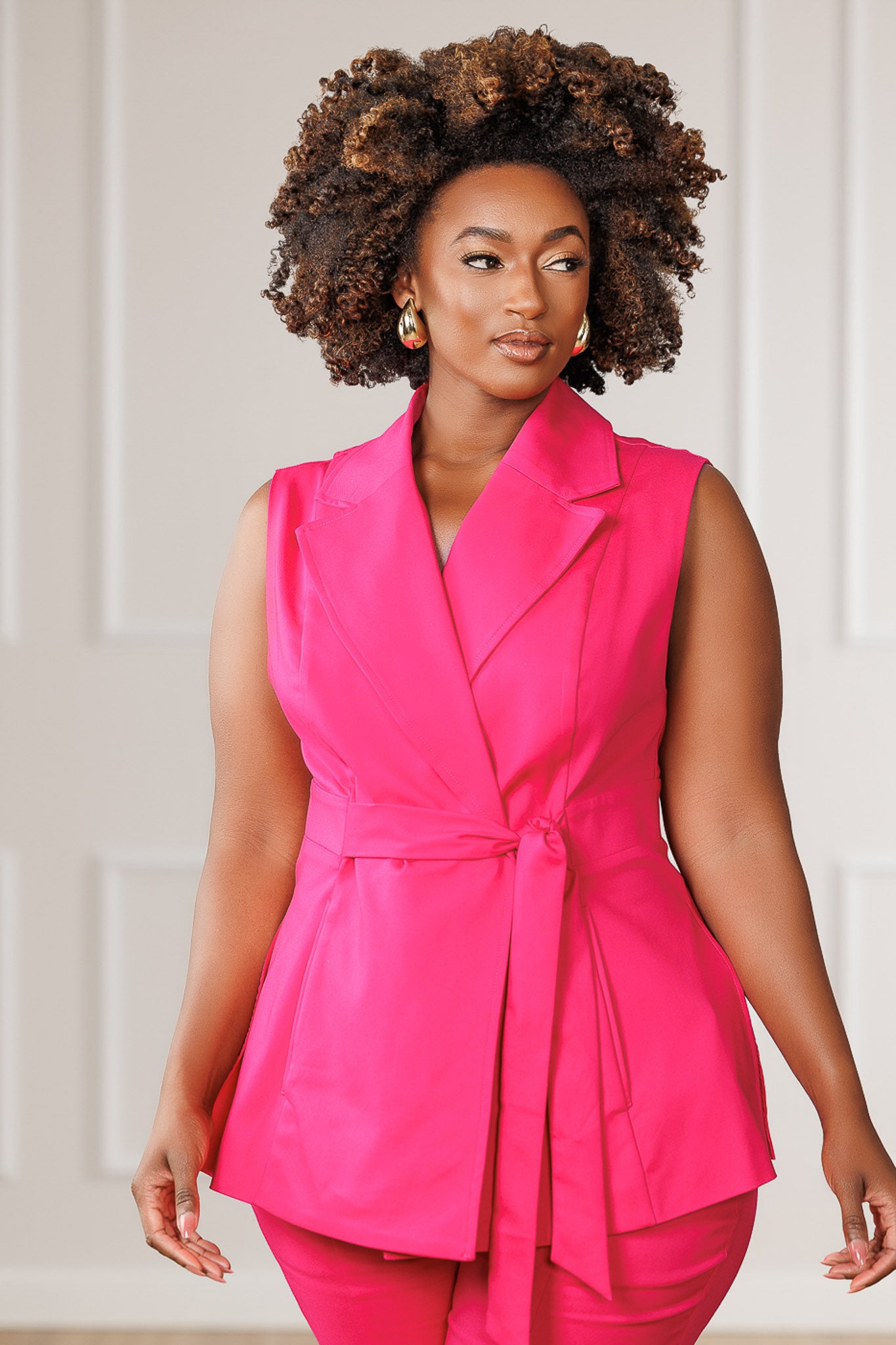 FINAL SALE - Lauren Back Cut-Out Vest - Magenta