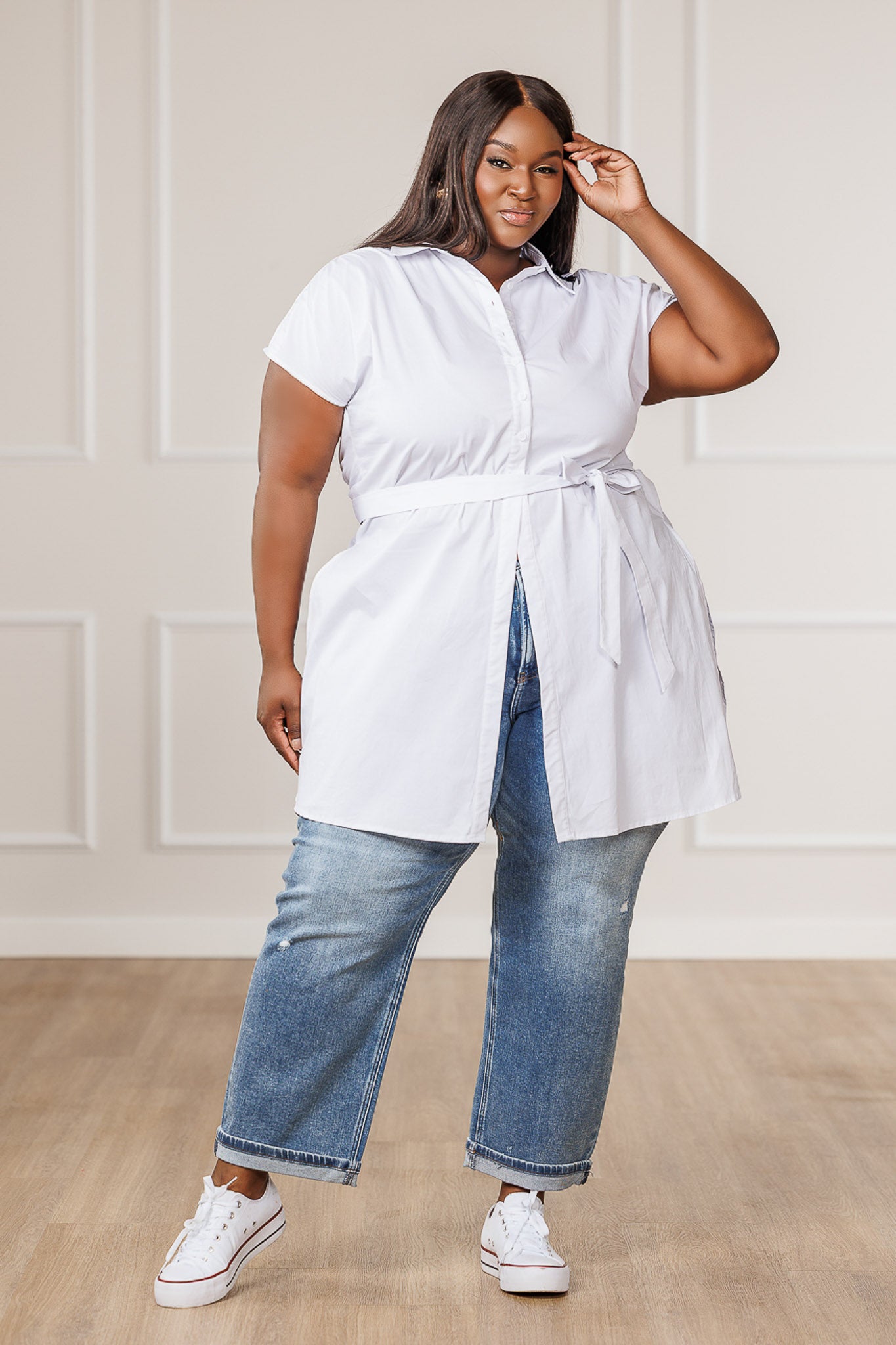 Shae Button Down Top - White