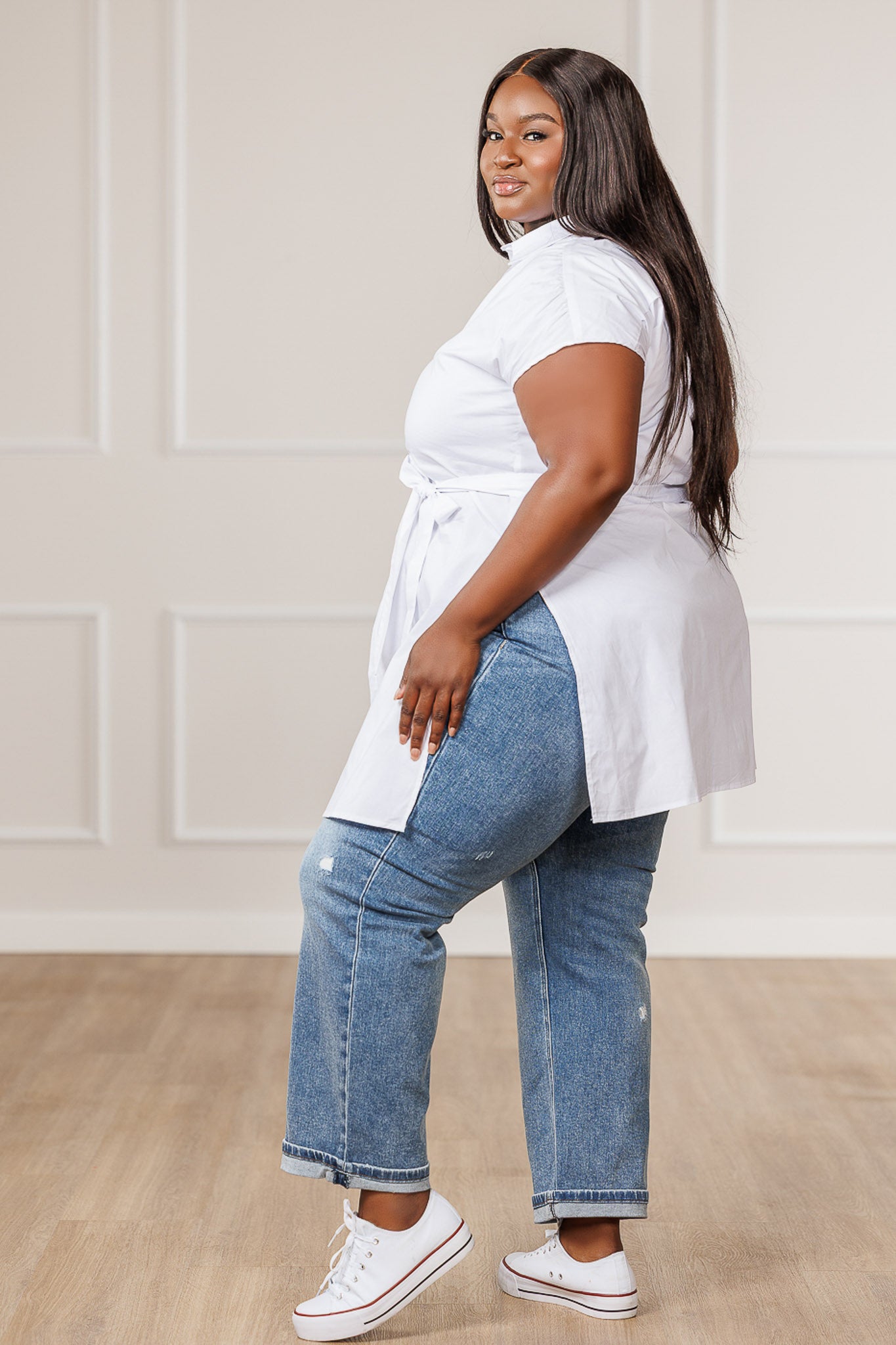 Shae Button Down Top - White