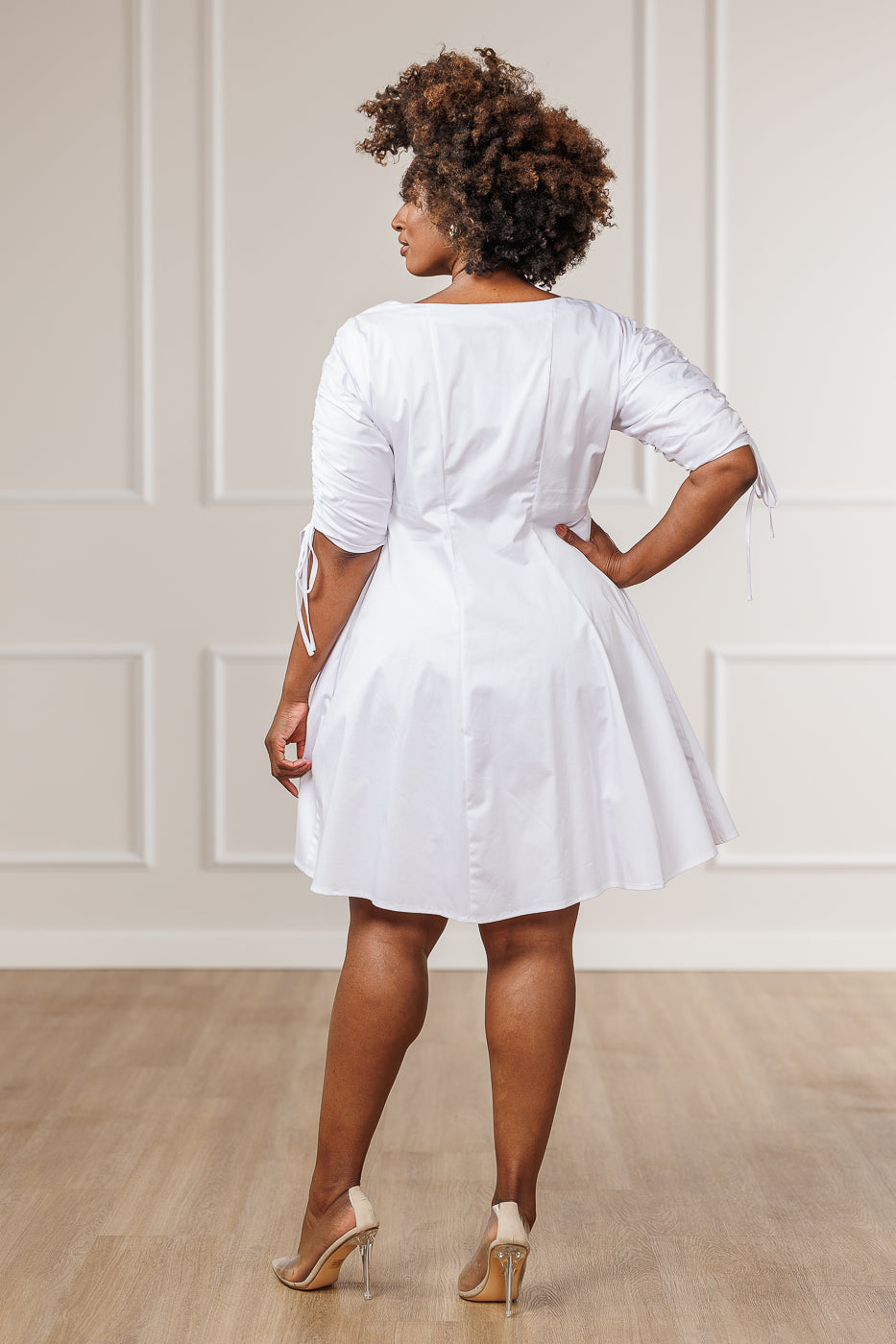 FINAL SALE - Olivia Boat Neck Dress - White