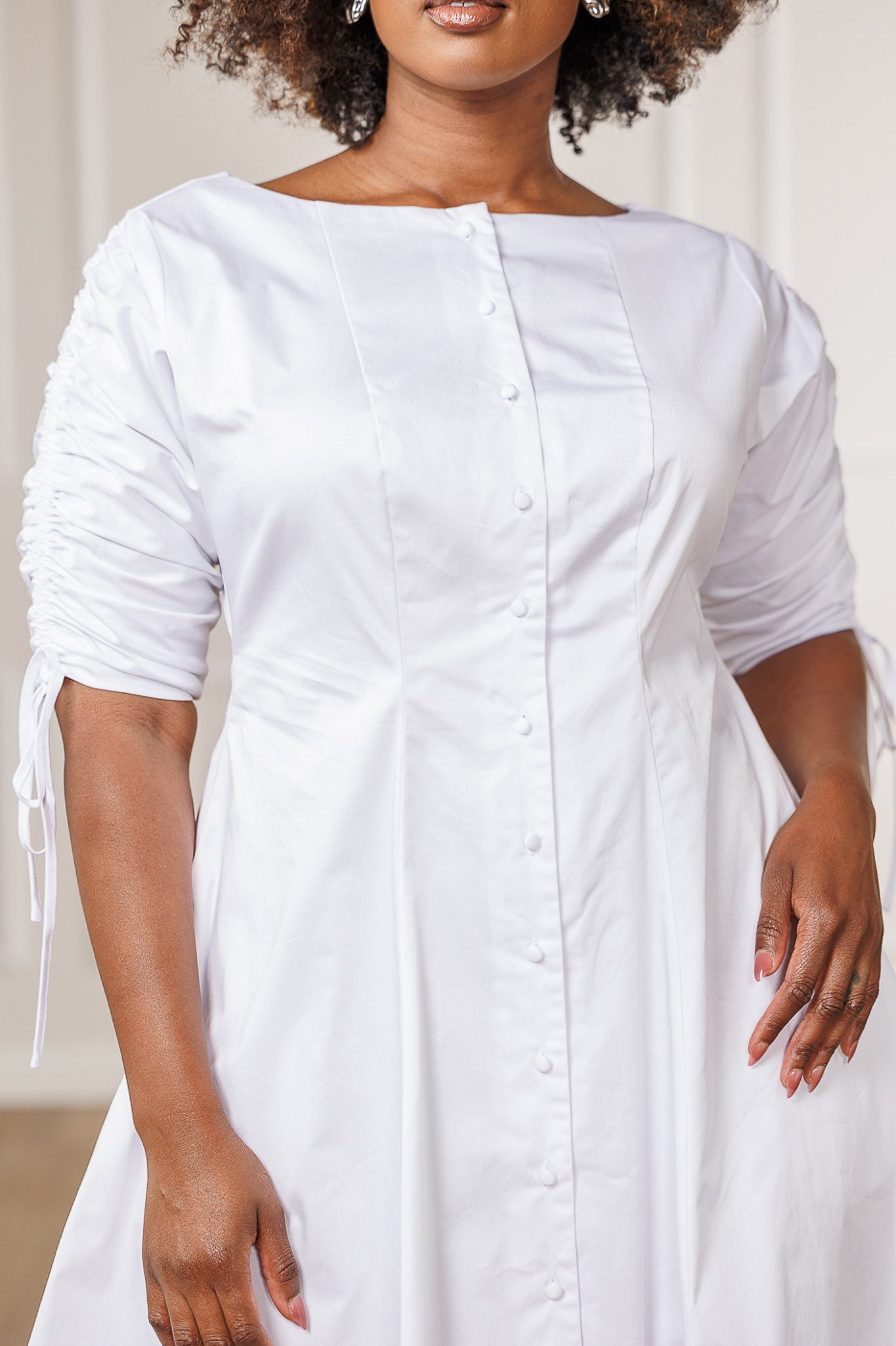 FINAL SALE - Olivia Boat Neck Dress - White