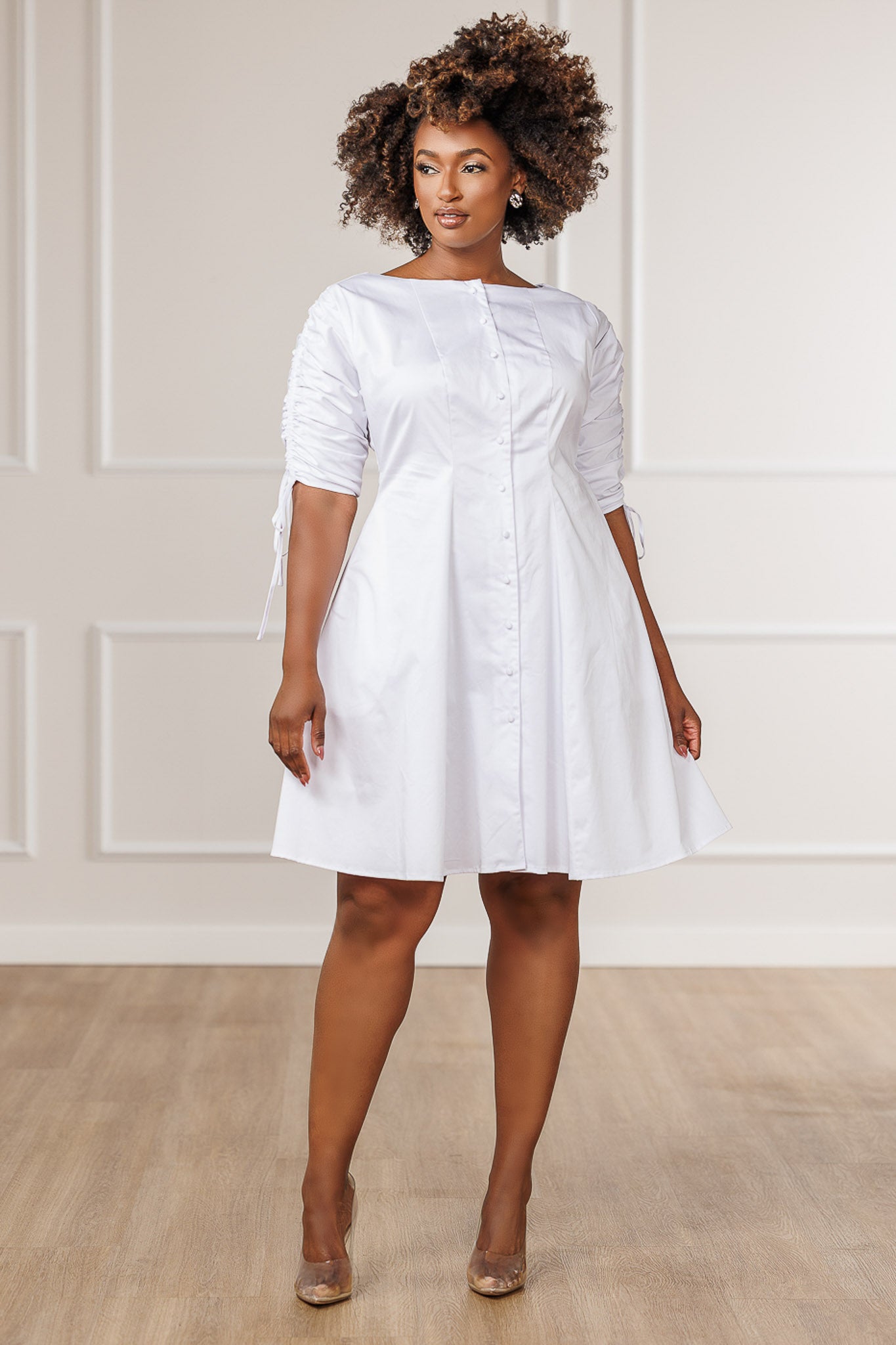 FINAL SALE - Olivia Boat Neck Dress - White