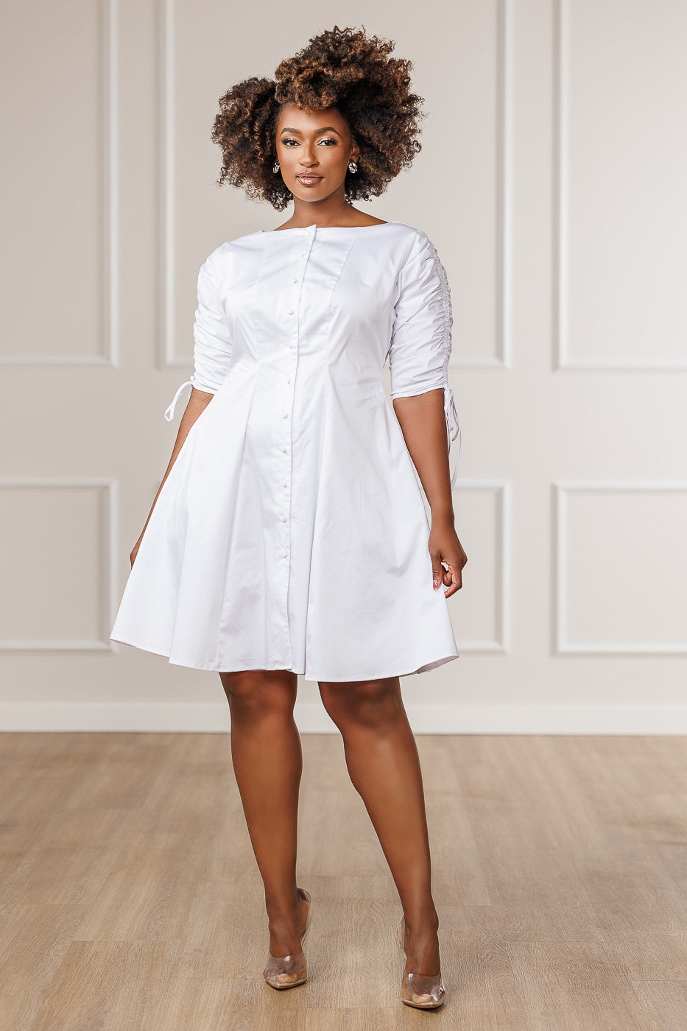 FINAL SALE - Olivia Boat Neck Dress - White