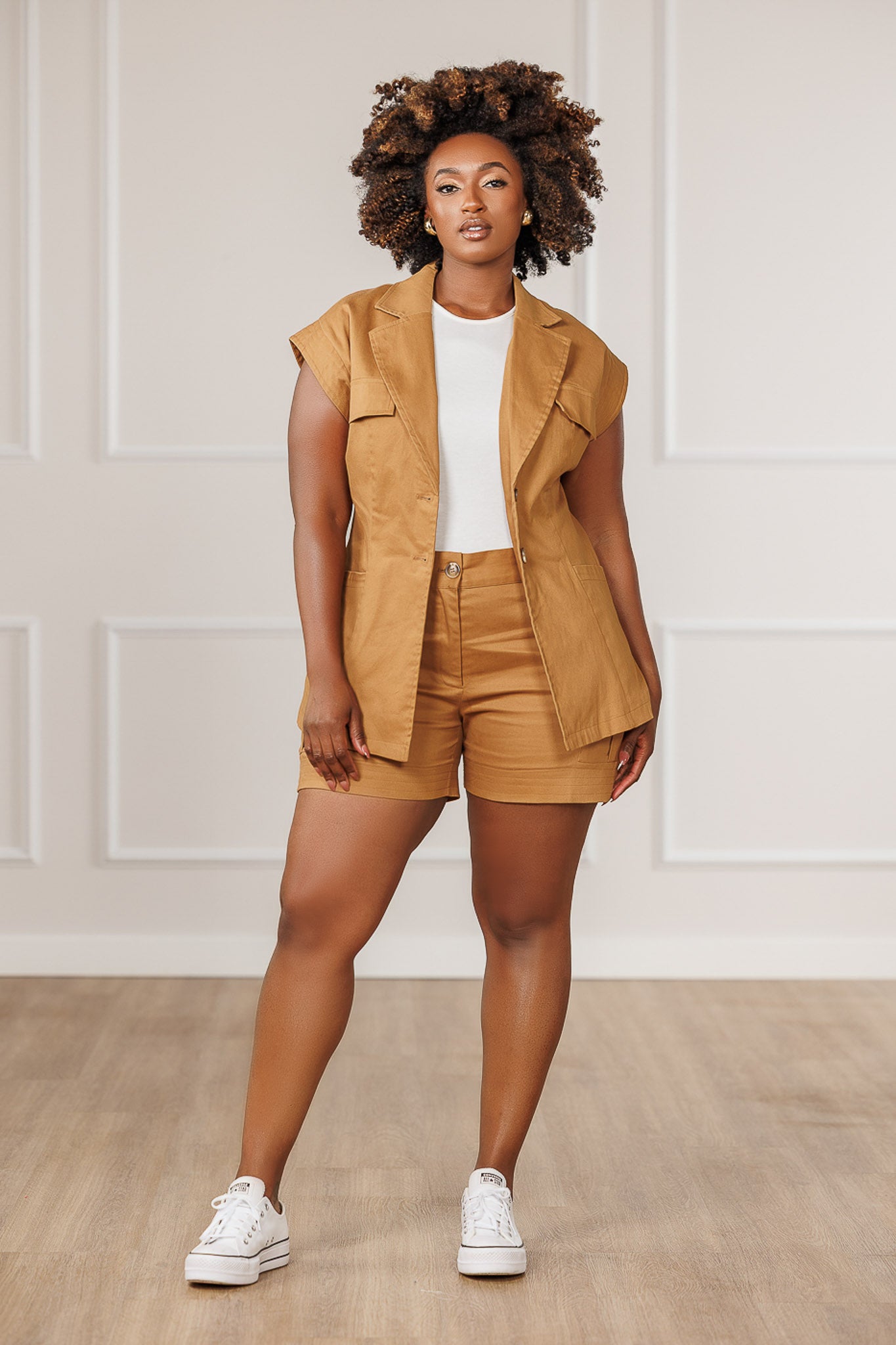 Kristen Cap Sleeve Belted Vest
