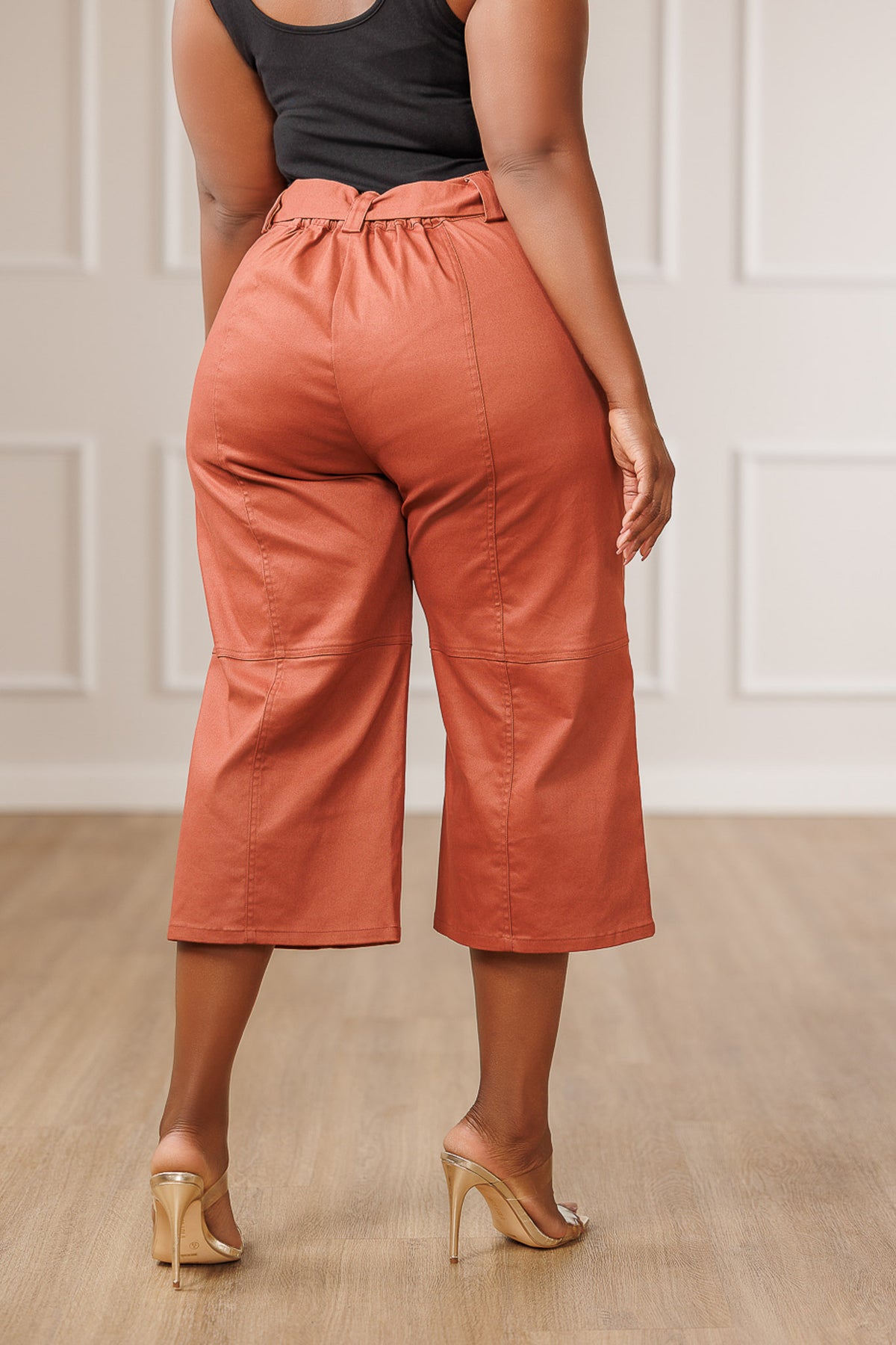 Gaia Belted Pintuck Seam Pants - Sienna