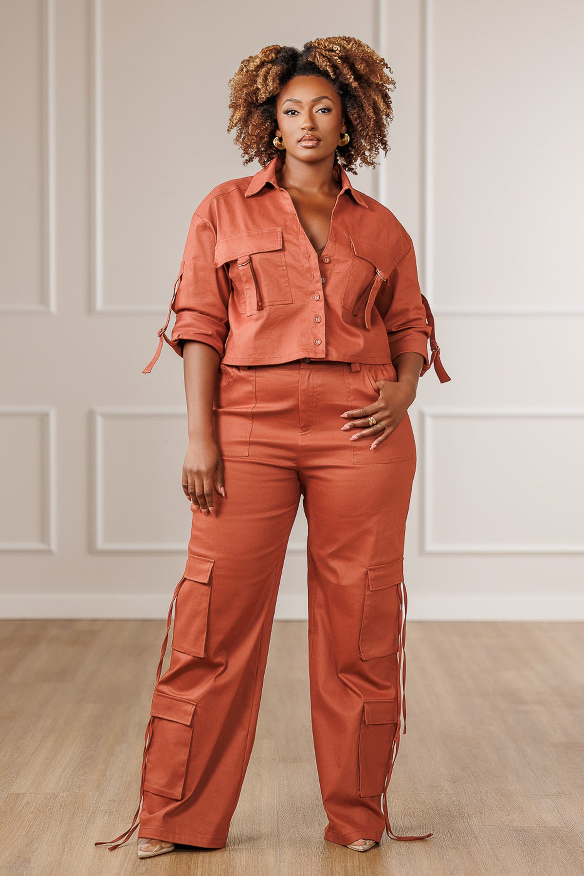 Romeo Tie Cargo Pants - Sienna