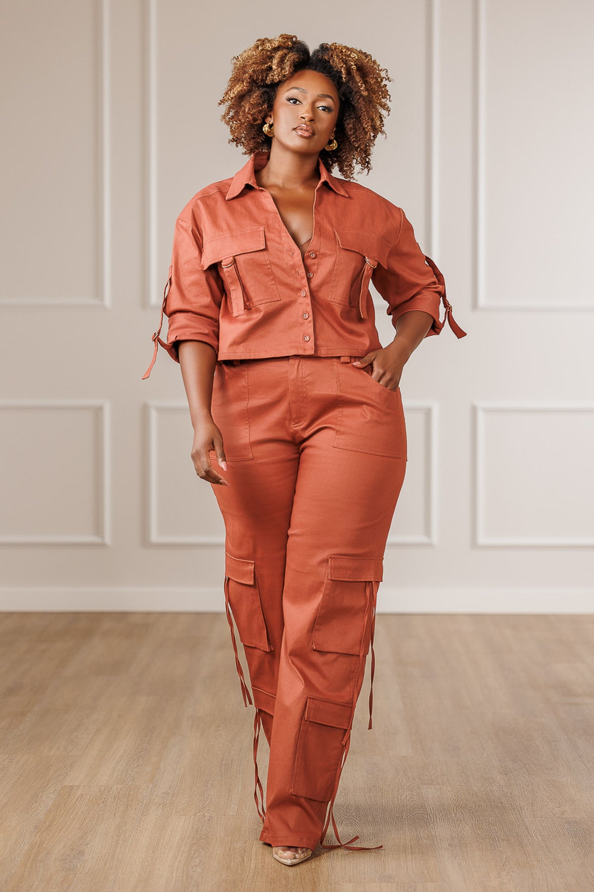 Romeo Tie Cargo Pants - Sienna