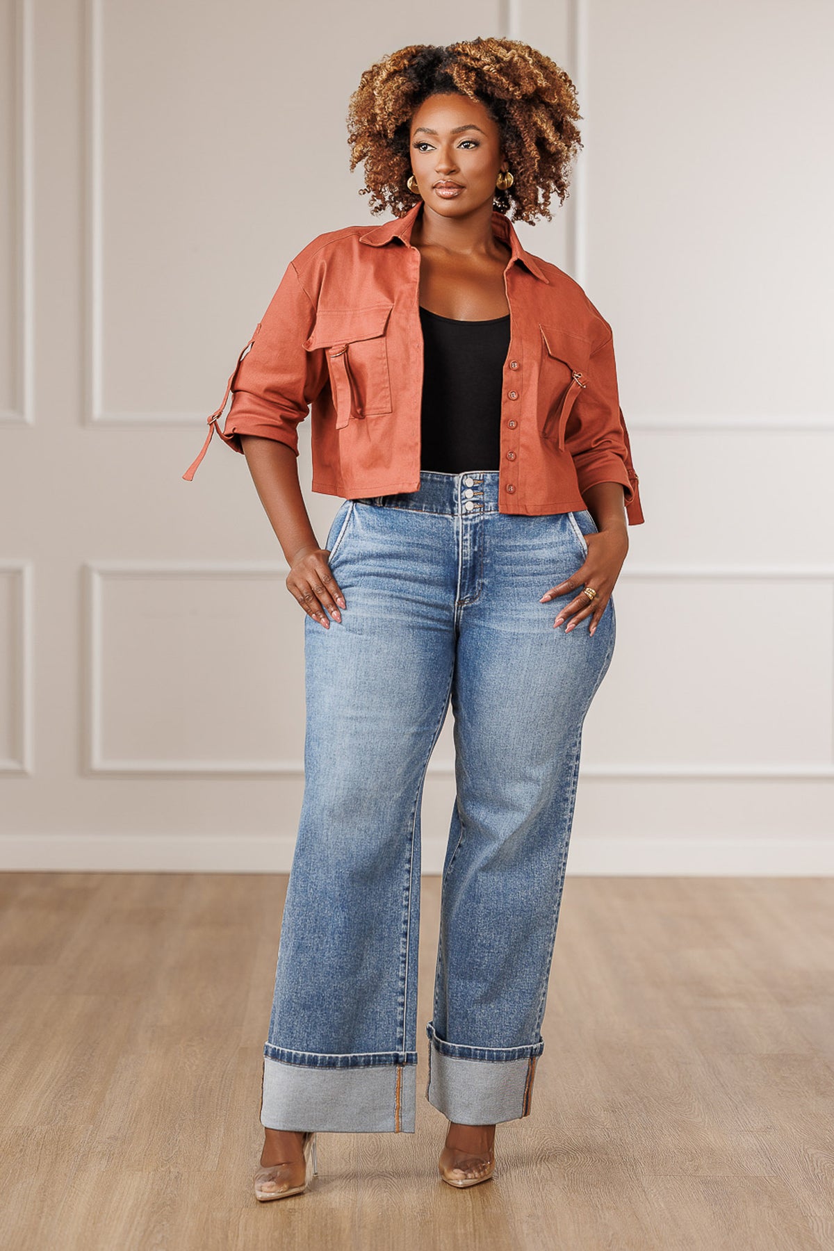 Darcey Distressed Wide Leg Jeans