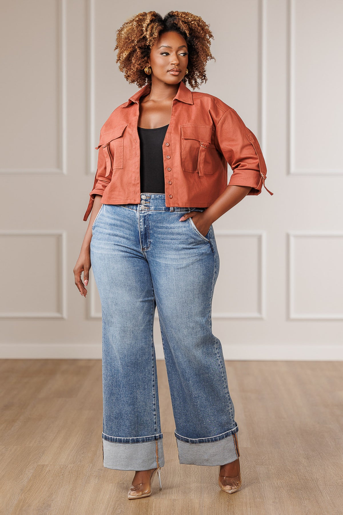 Darcey Distressed Wide Leg Jeans