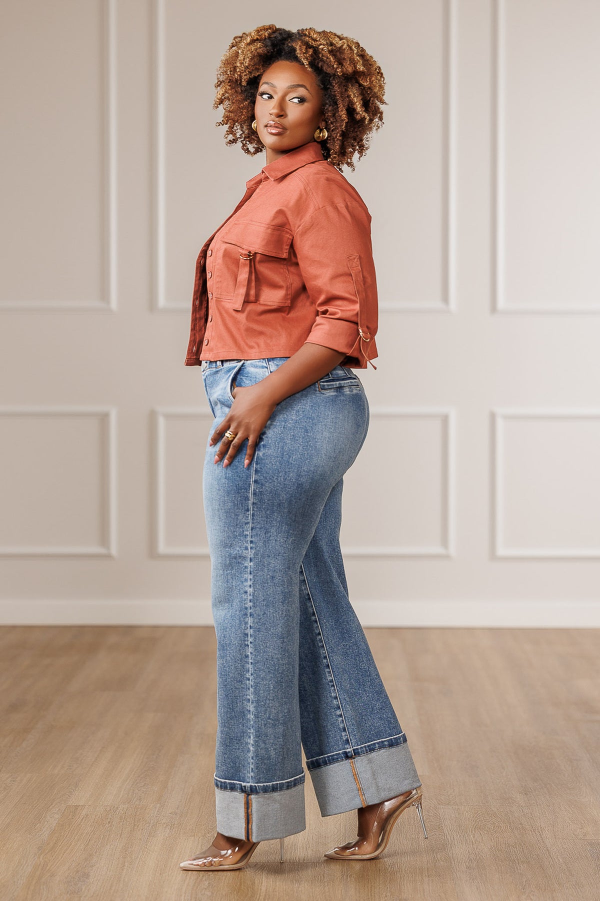Darcey Distressed Wide Leg Jeans