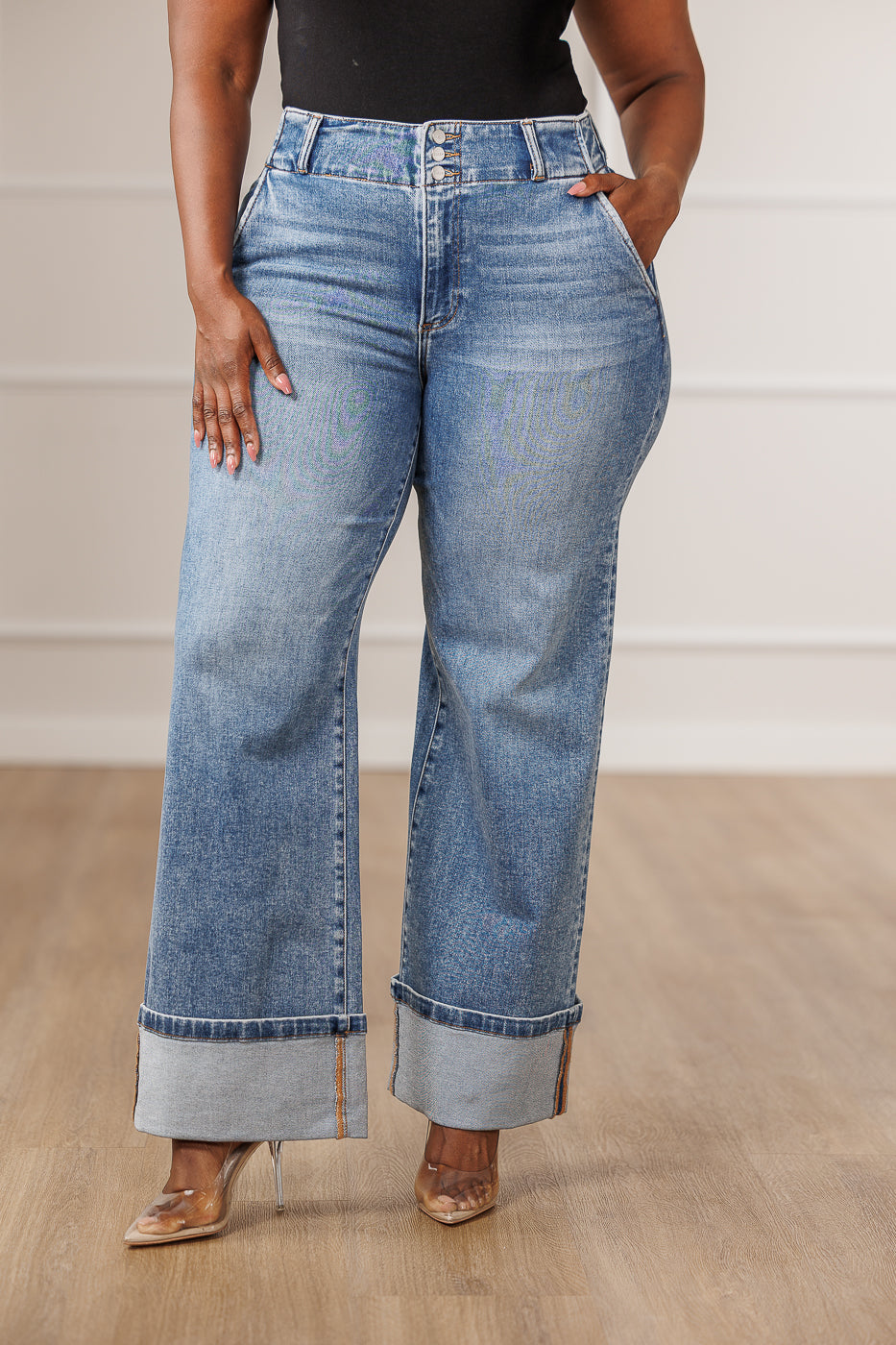 Darcey Distressed Wide Leg Jeans