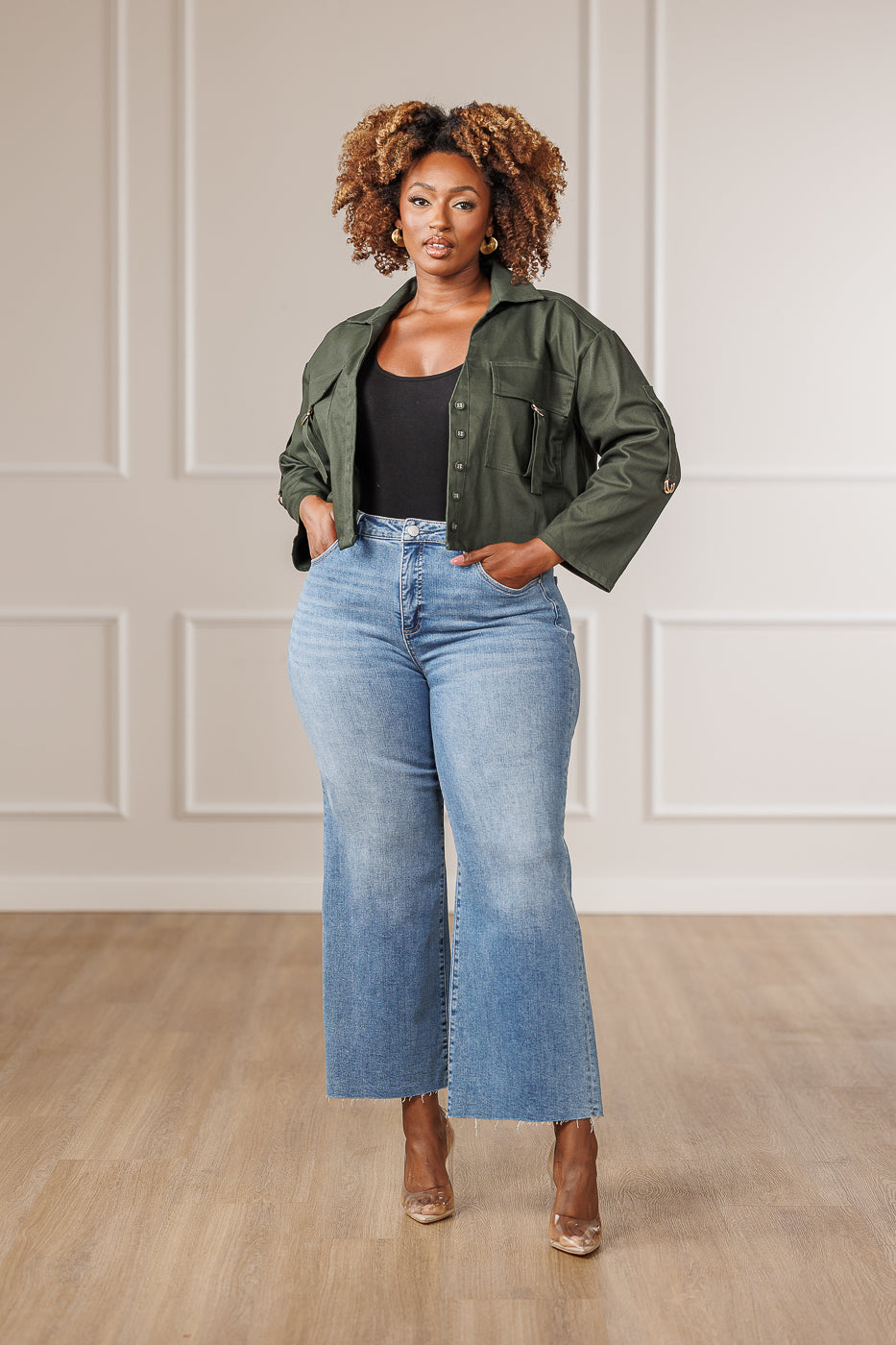 Jesse Wide Leg Raw Hem Jeans
