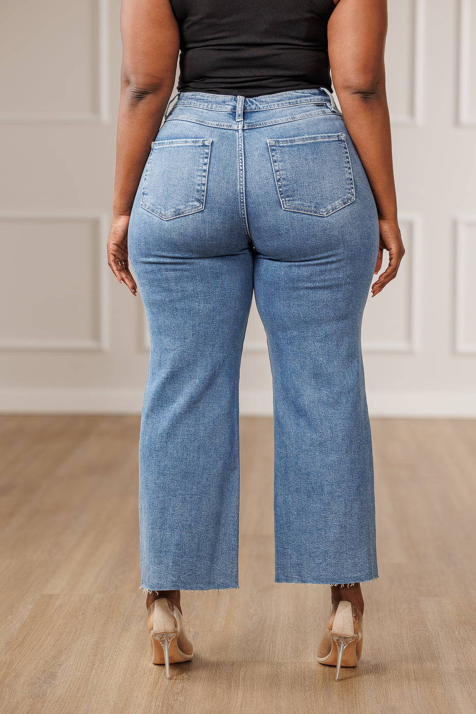 Jesse Wide Leg Raw Hem Jeans