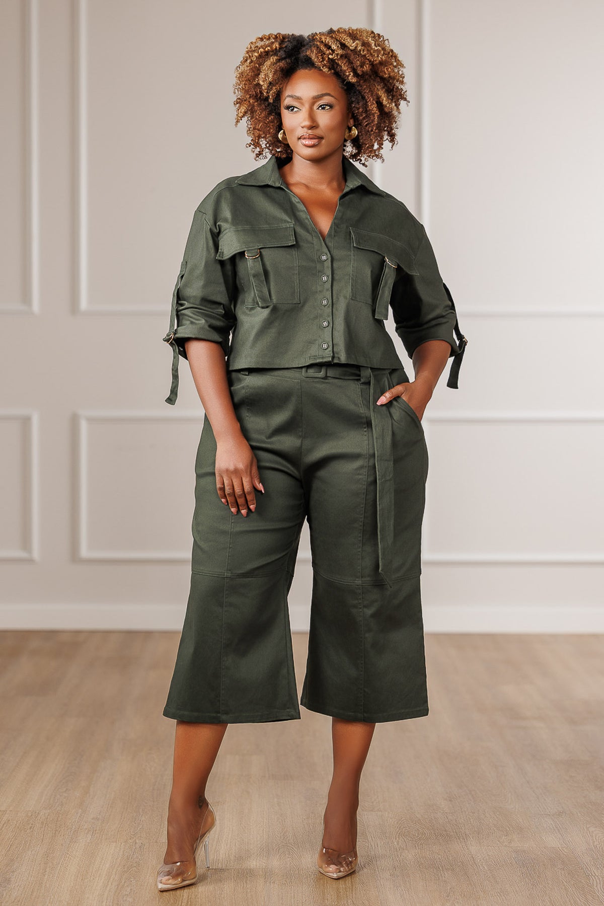 Alma Oversized Cargo Top - Emerald