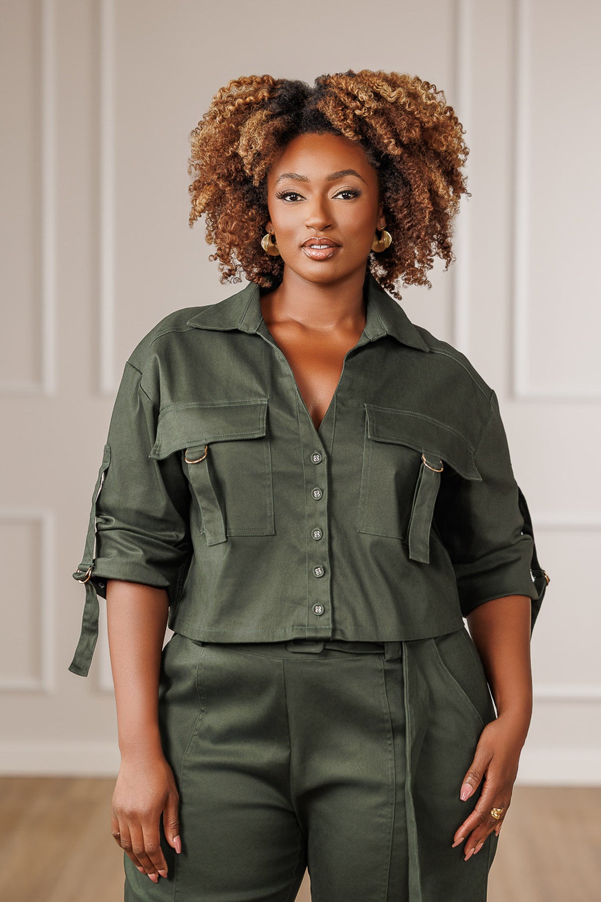 Alma Oversized Cargo Top - Emerald