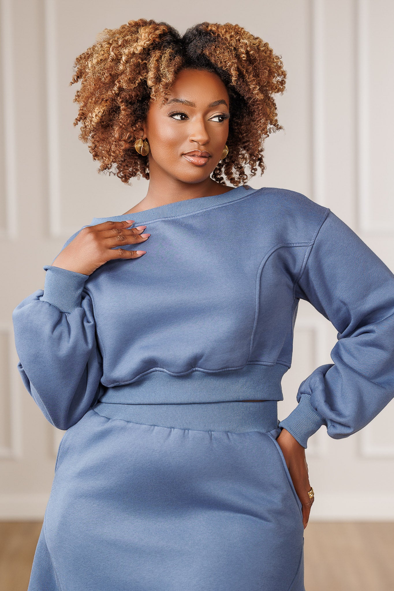 Izra Fleece Open Back Sweatshirt - Slate