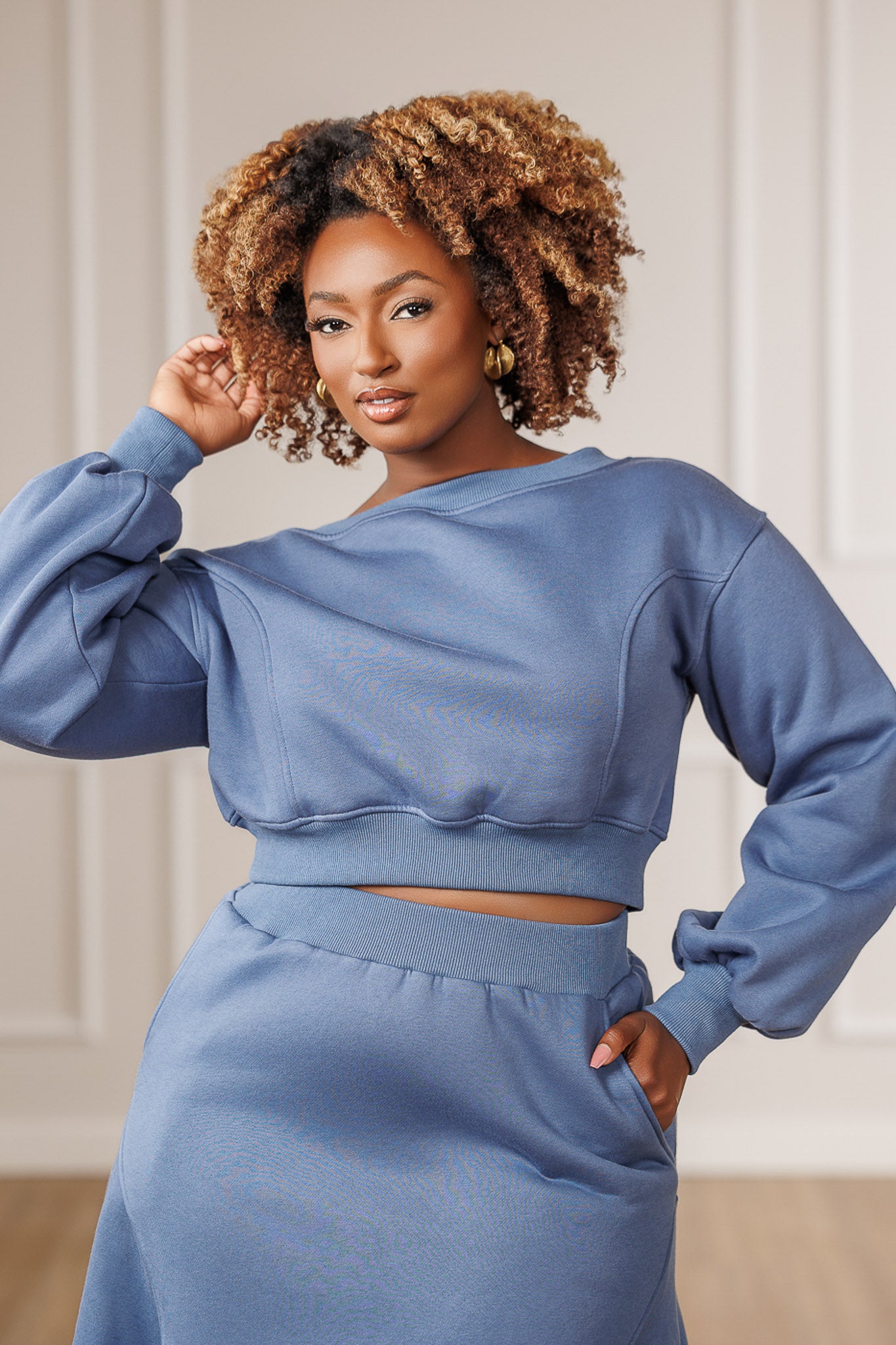 Izra Fleece Open Back Sweatshirt - Slate