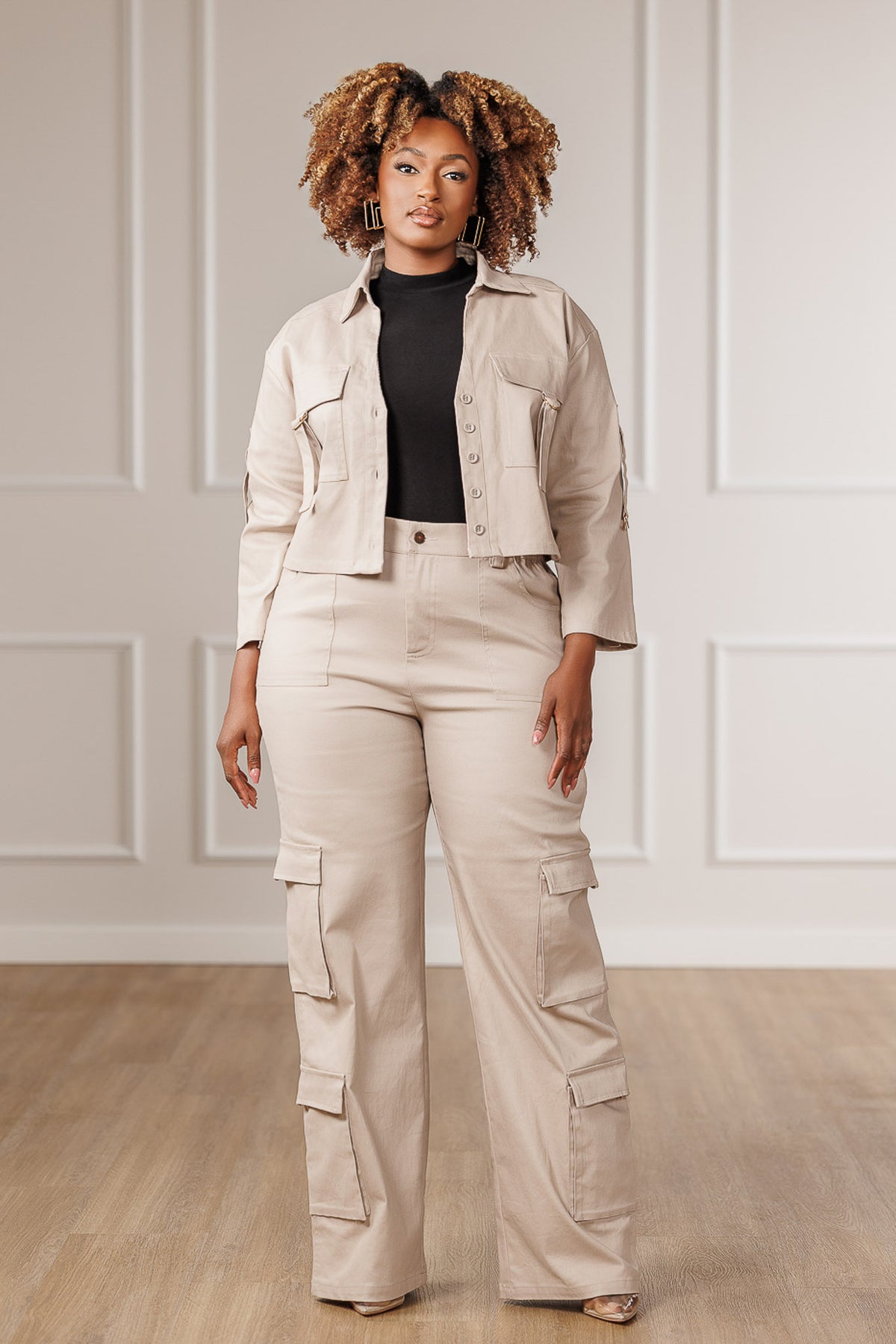 Romeo Tie Cargo Pants - Beige