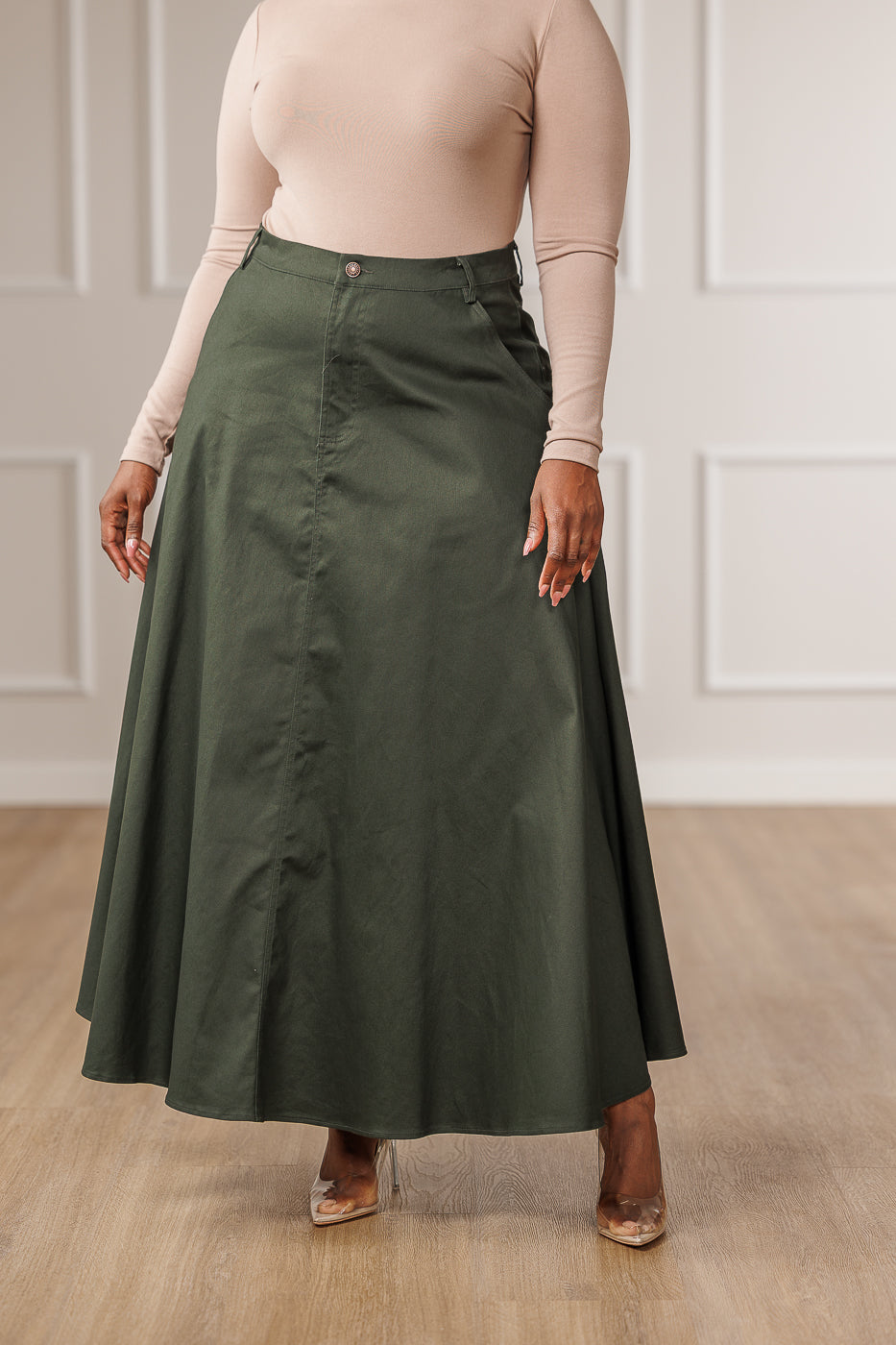 Archer A-Line Maxi Skirt - Emerald