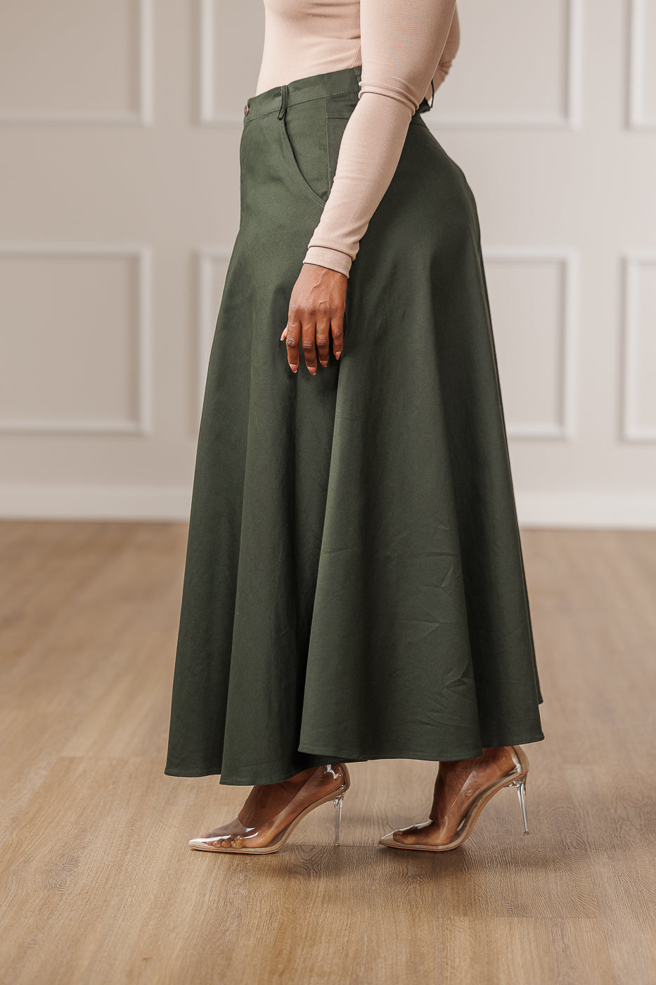 Archer A-Line Maxi Skirt - Emerald