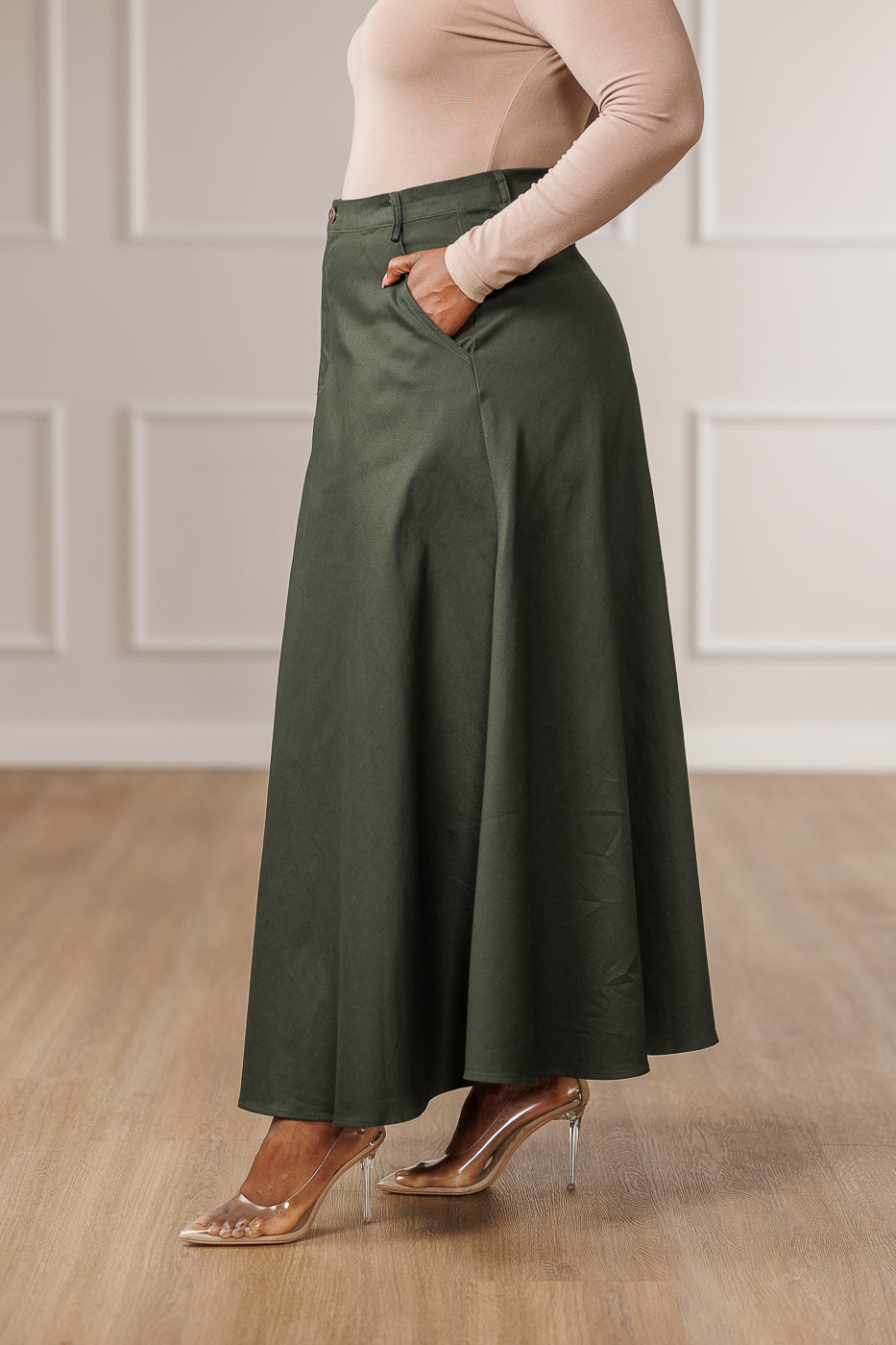 Archer A-Line Maxi Skirt - Emerald