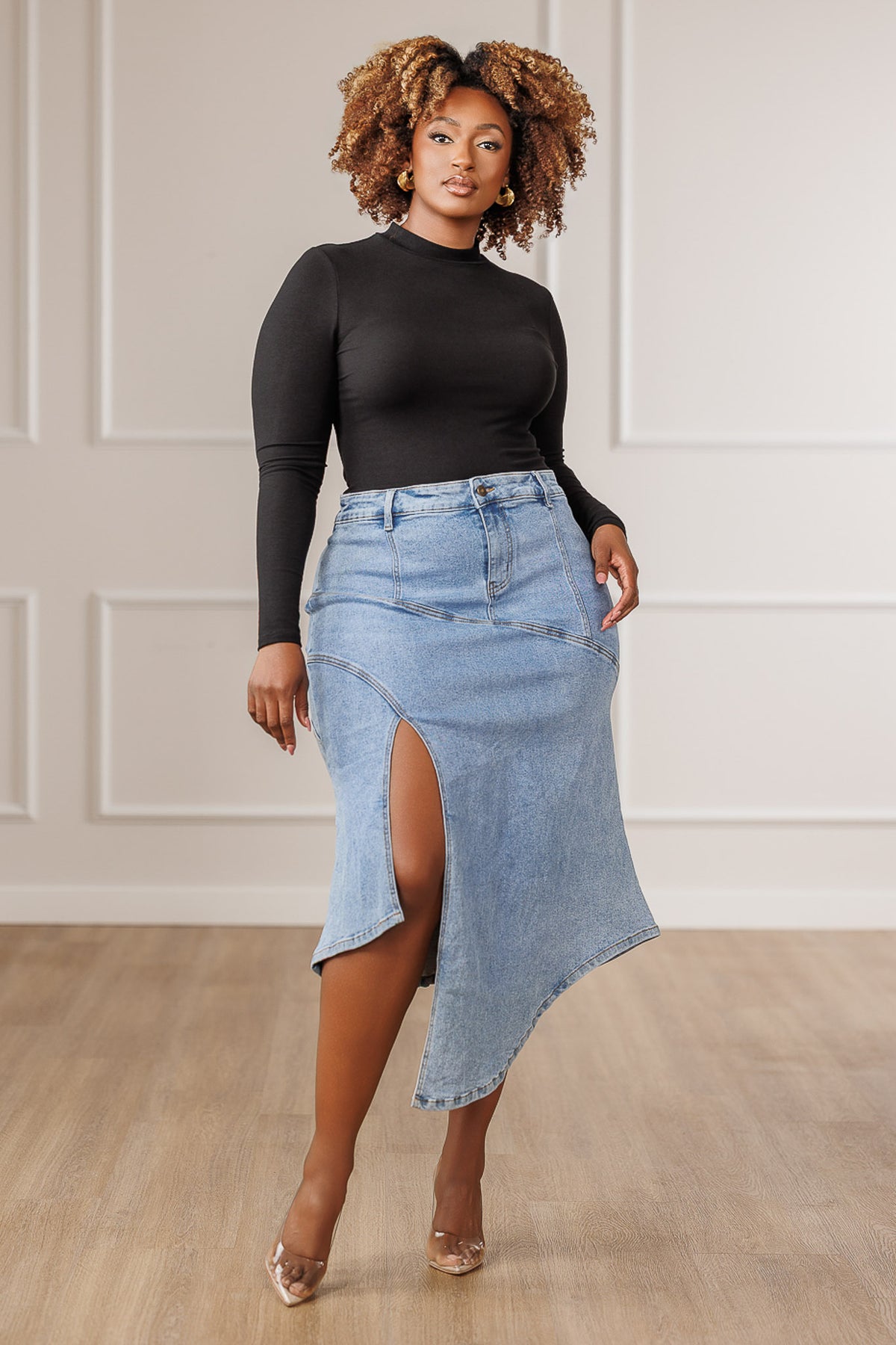 Bianca Asymmetric Denim Skirt