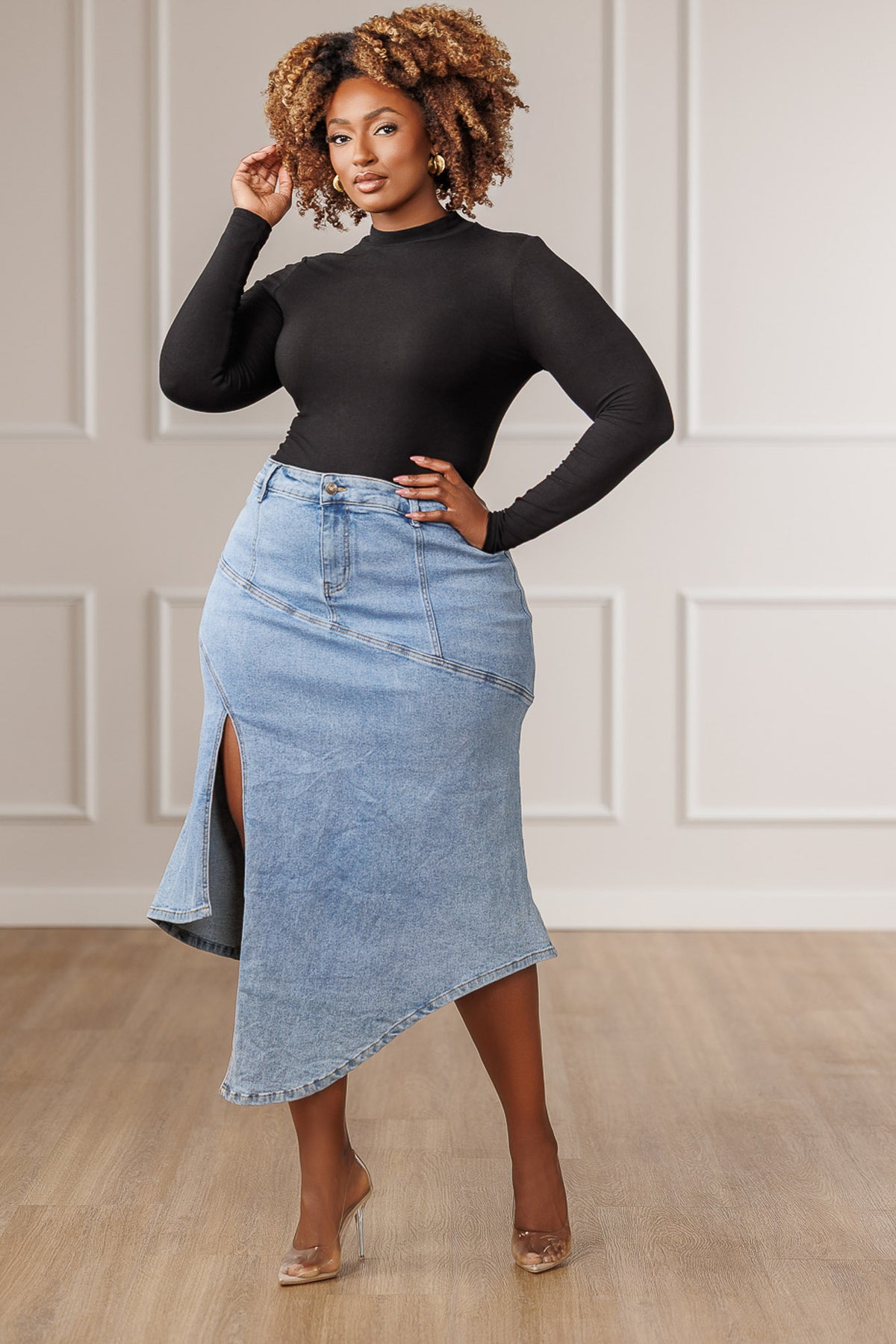 Bianca Asymmetric Denim Skirt