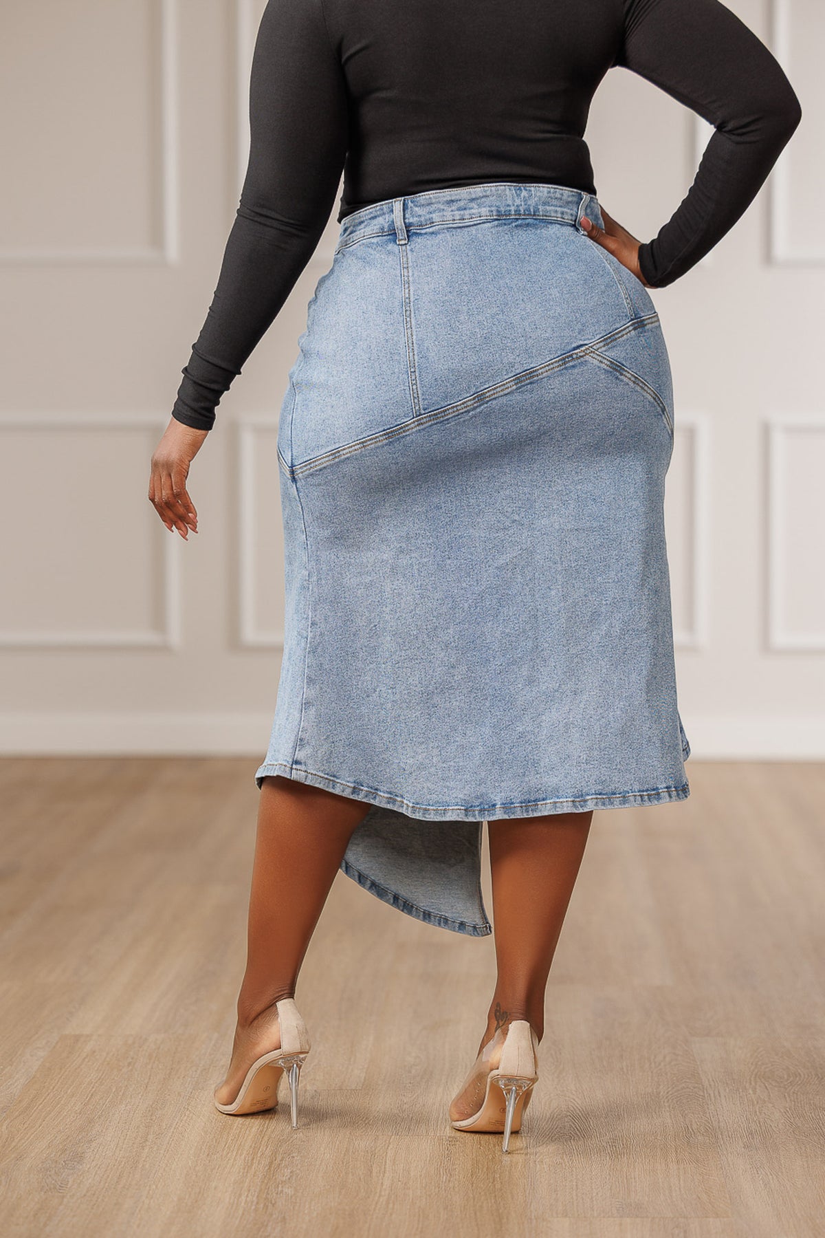 Bianca Asymmetric Denim Skirt