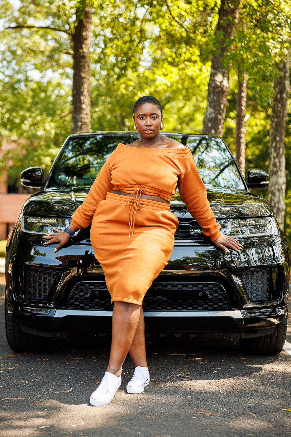 FINAL SALE - Aliya Fleece Side Zip Skirt - Cognac