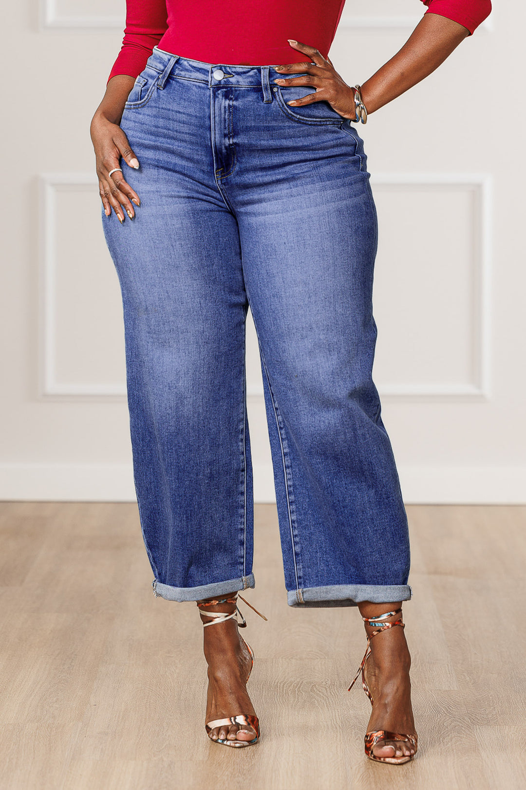 Leslie Distressed Cuffed Barrel Jeans – J. Brooks Boutique