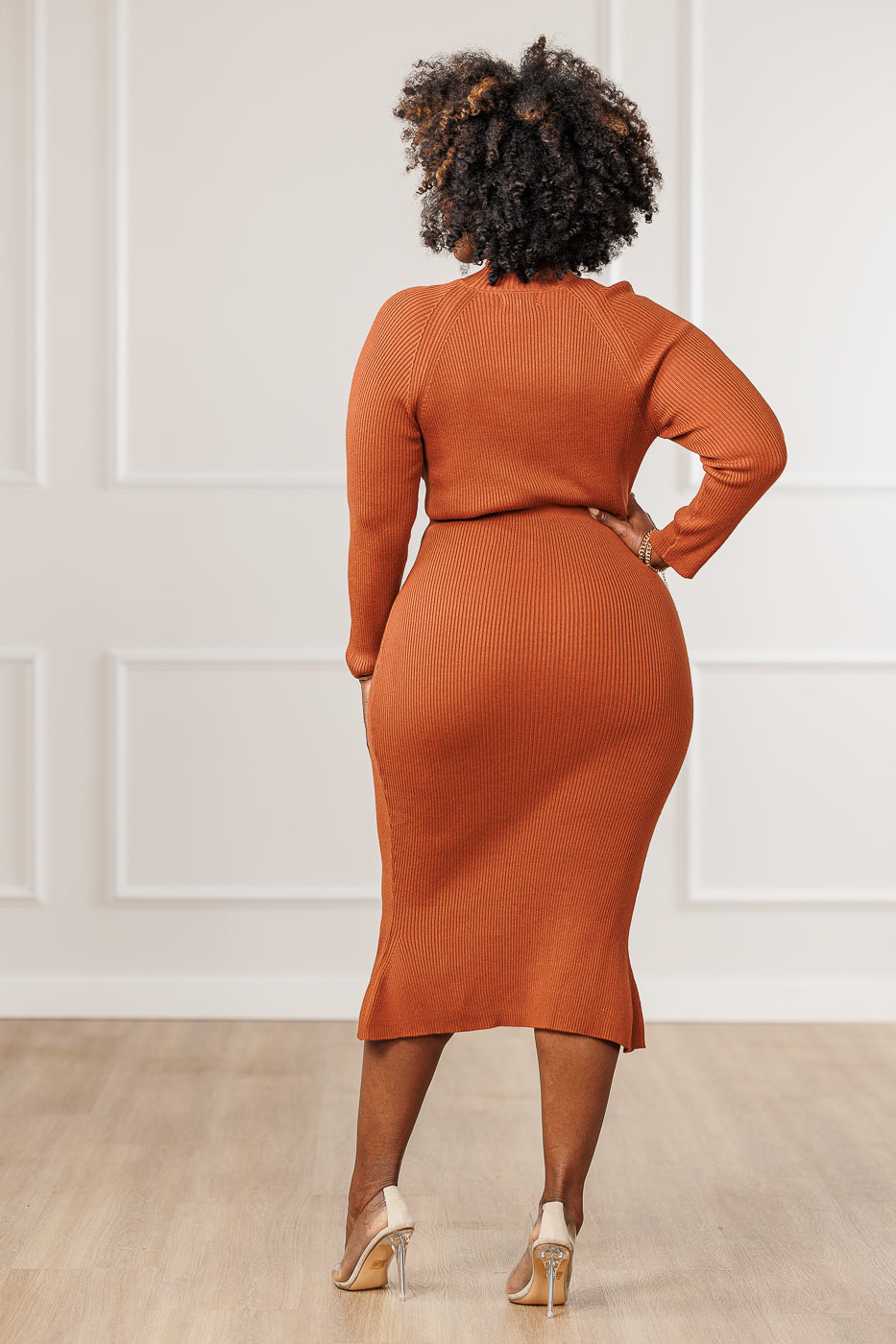 Valeria Sweater Dress - Cognac