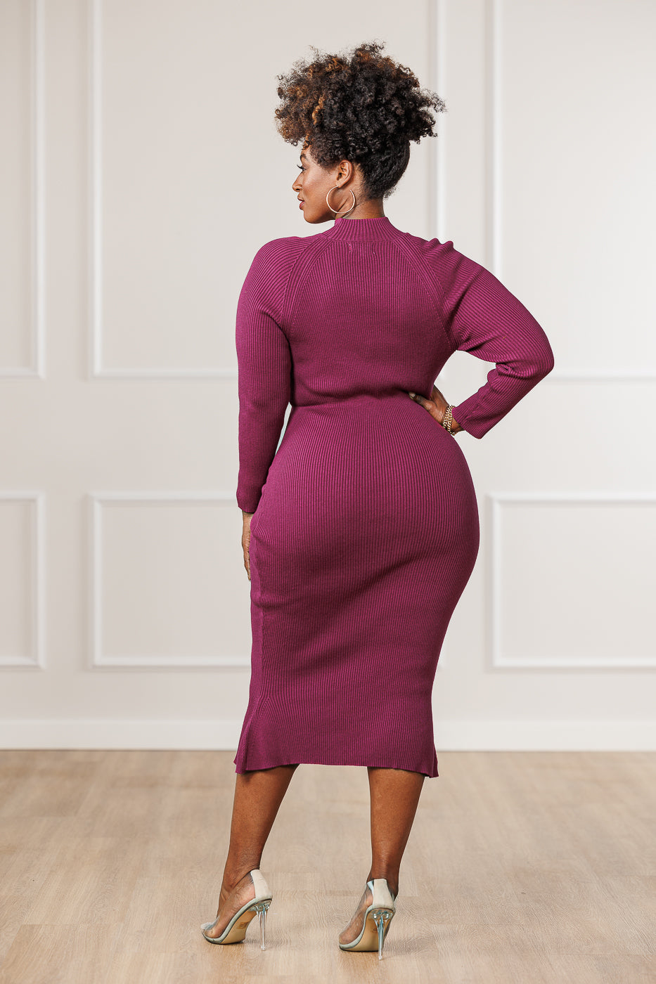 Valeria Sweater Dress - Berry