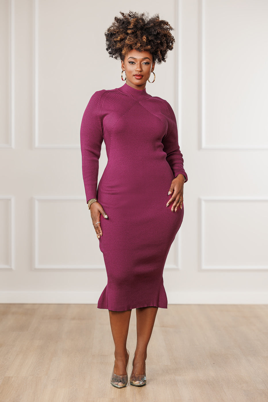 Valeria Sweater Dress - Berry