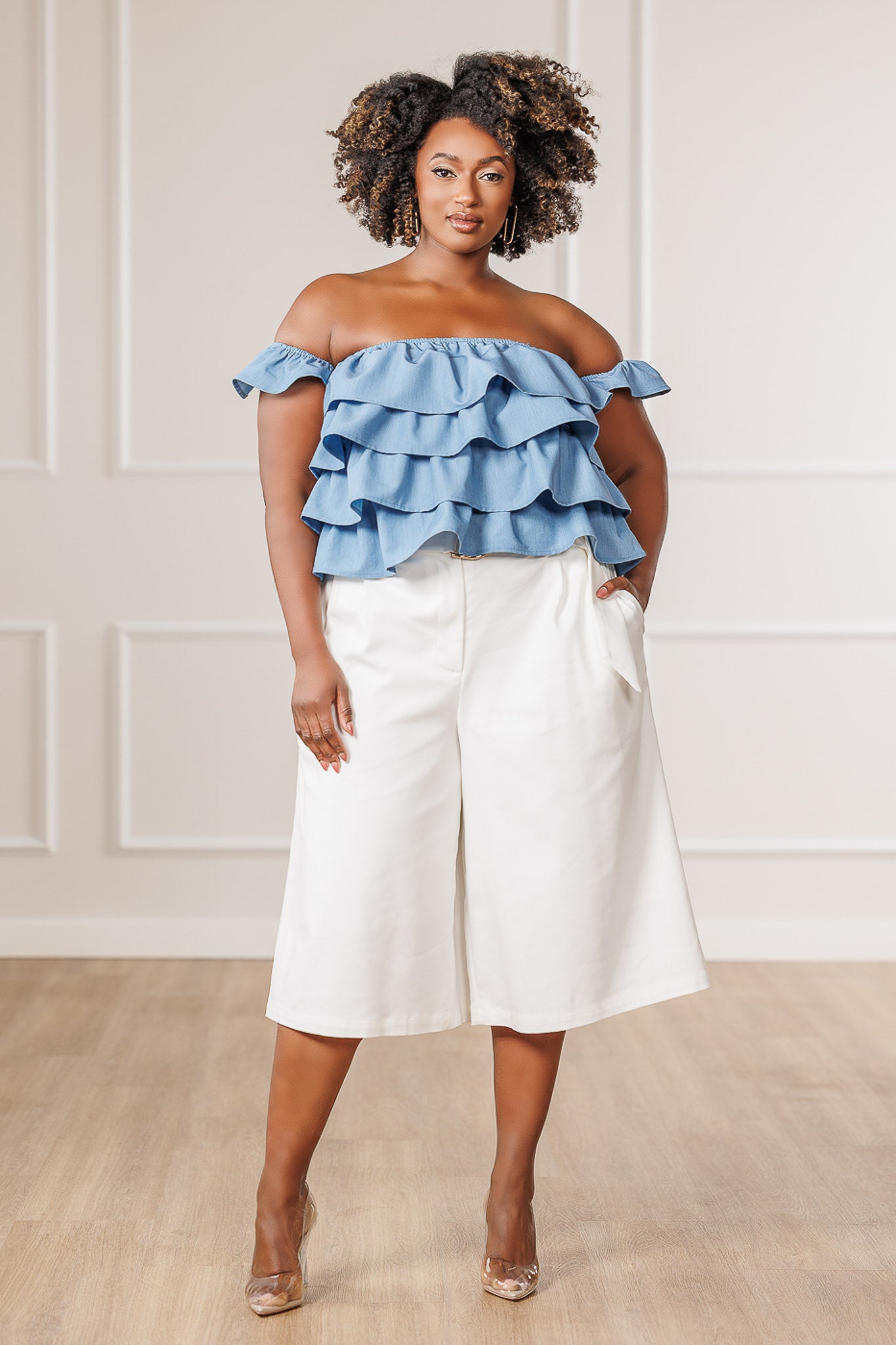 Miller Belted Cropped Pants - Off White