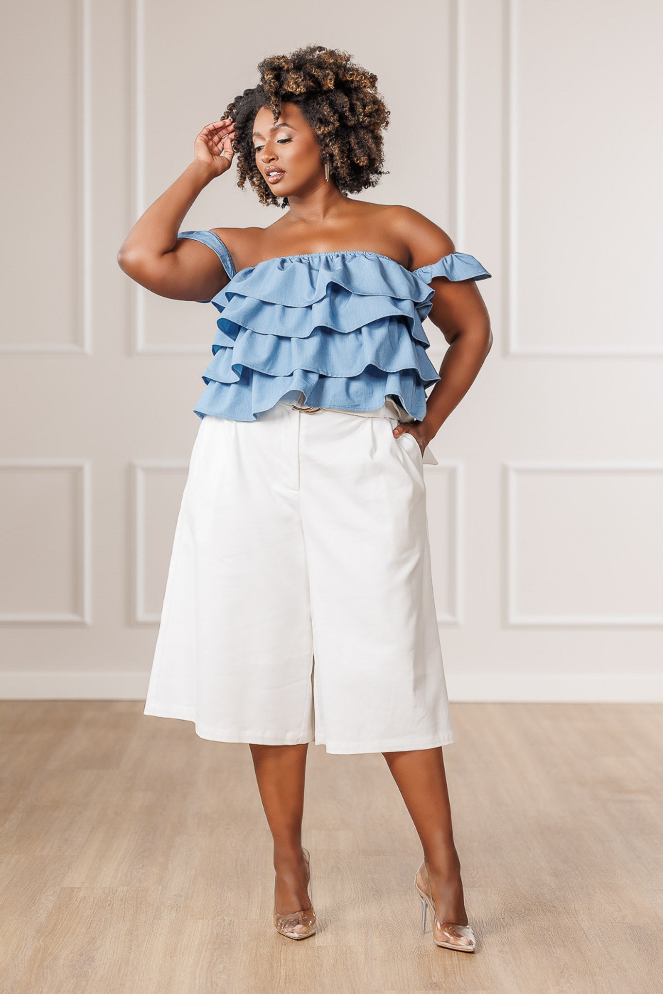 Miller Belted Cropped Pants - Off White