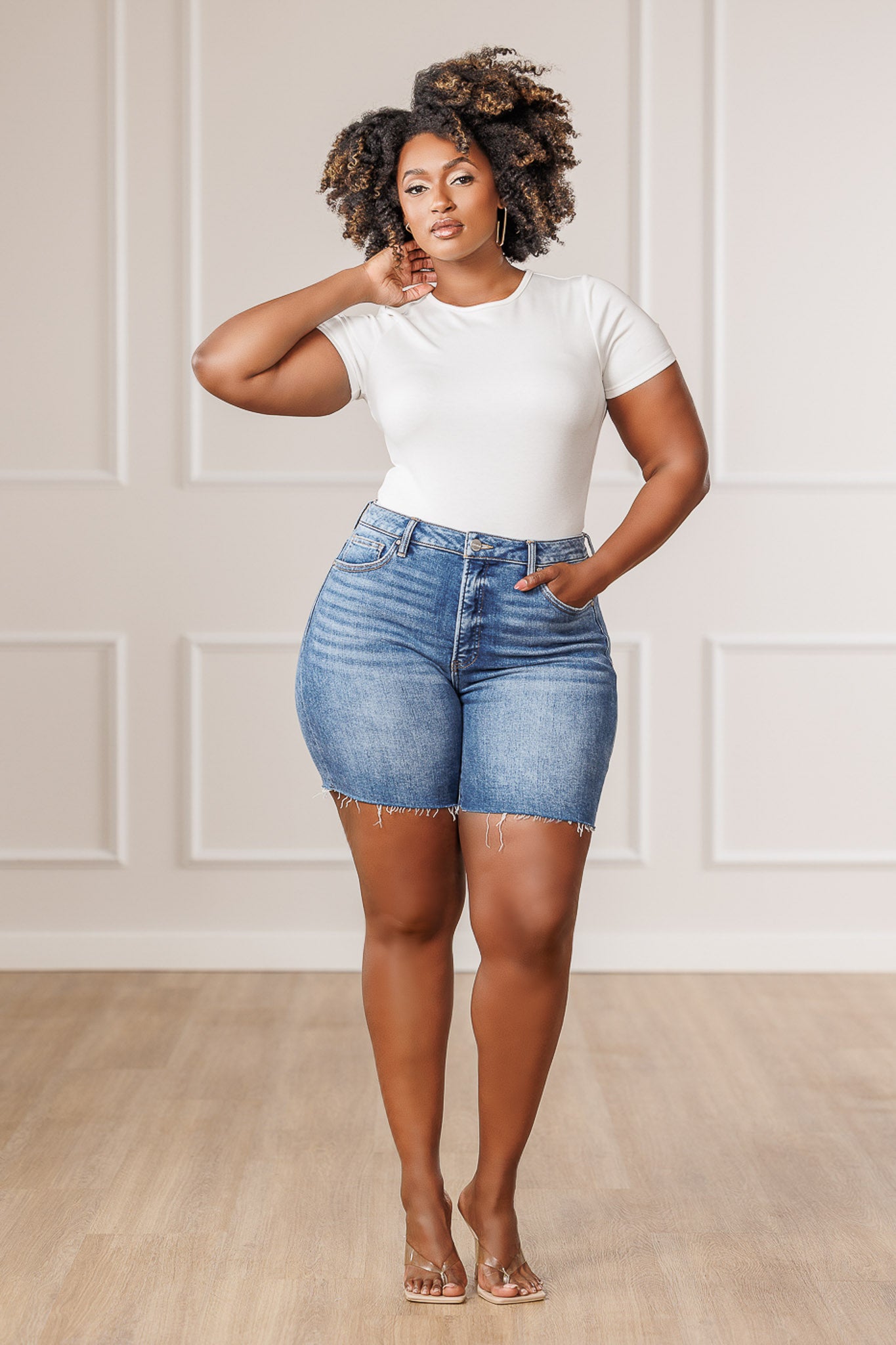 Wyatt Straight Raw Hem Shorts