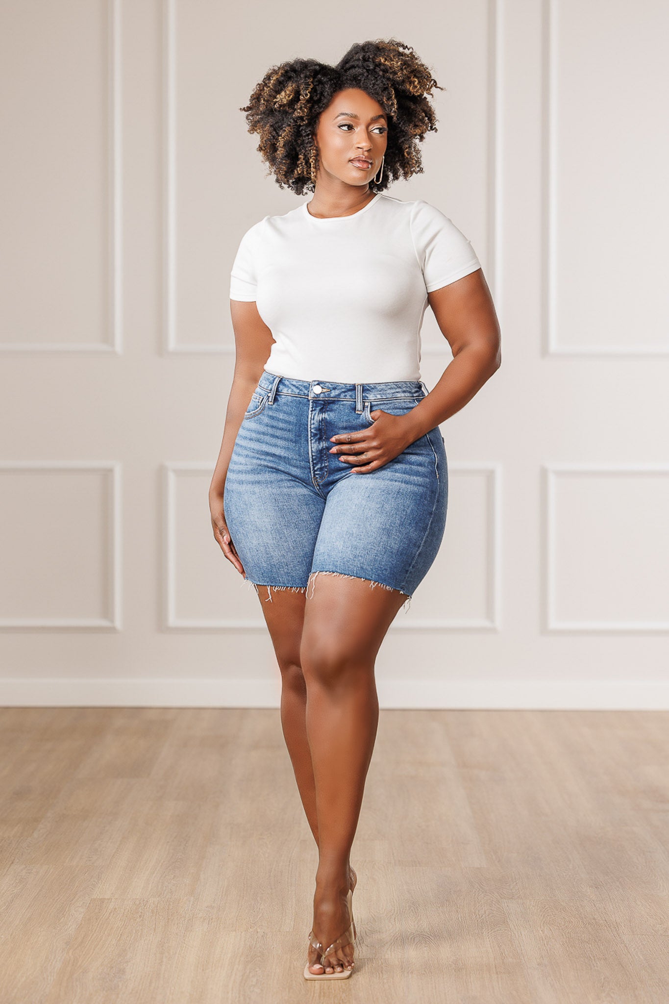 Wyatt Straight Raw Hem Shorts